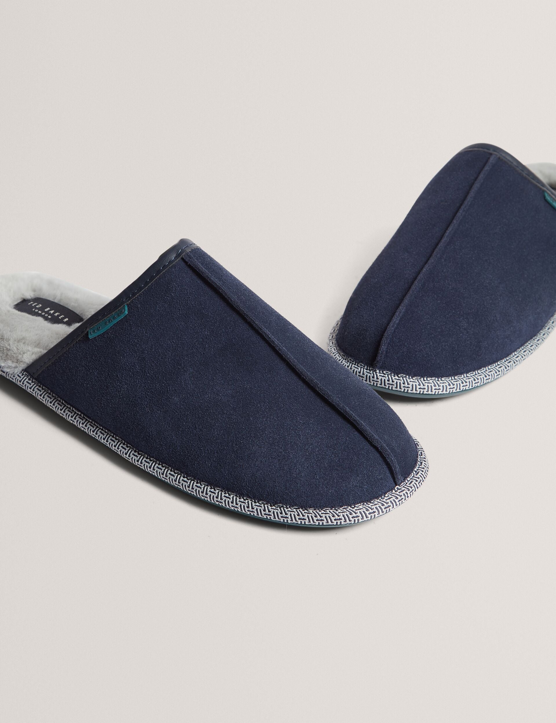 Ted Baker Peterr Suede Faux Fur Lined Mule Slippers