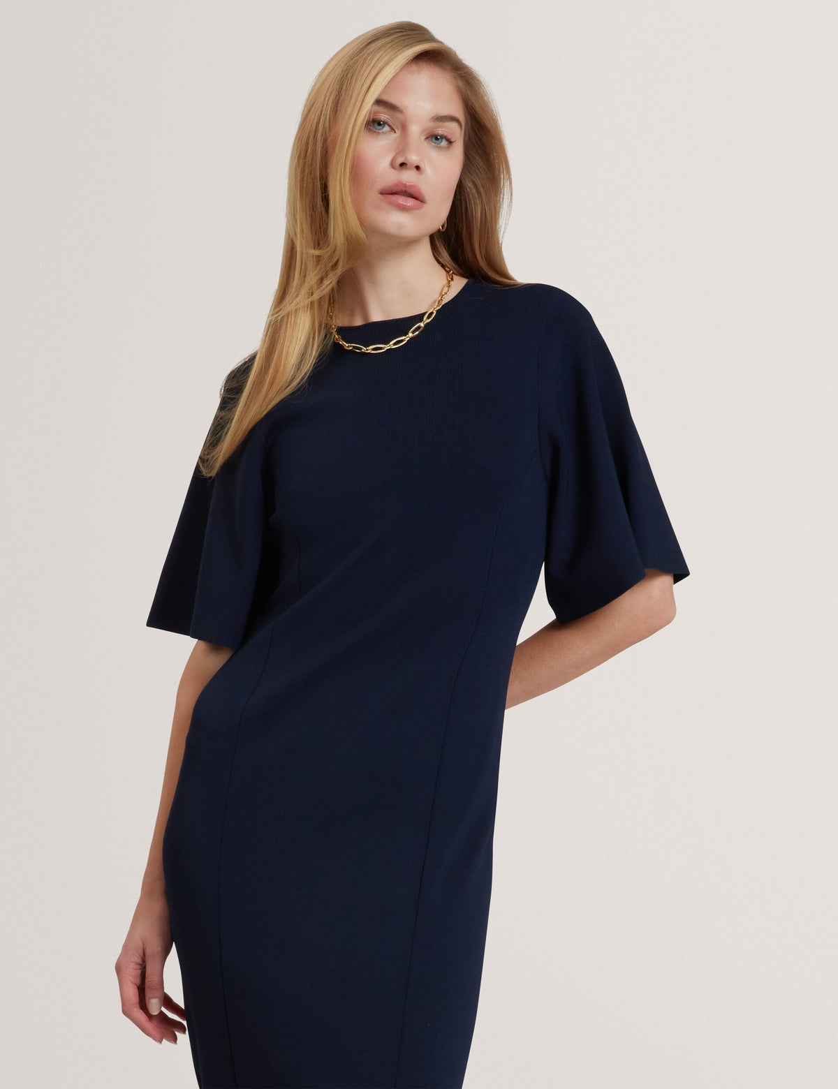 Ted Baker Aedna Short Sleeve Knitted Bodycon Midi Dress Women's
