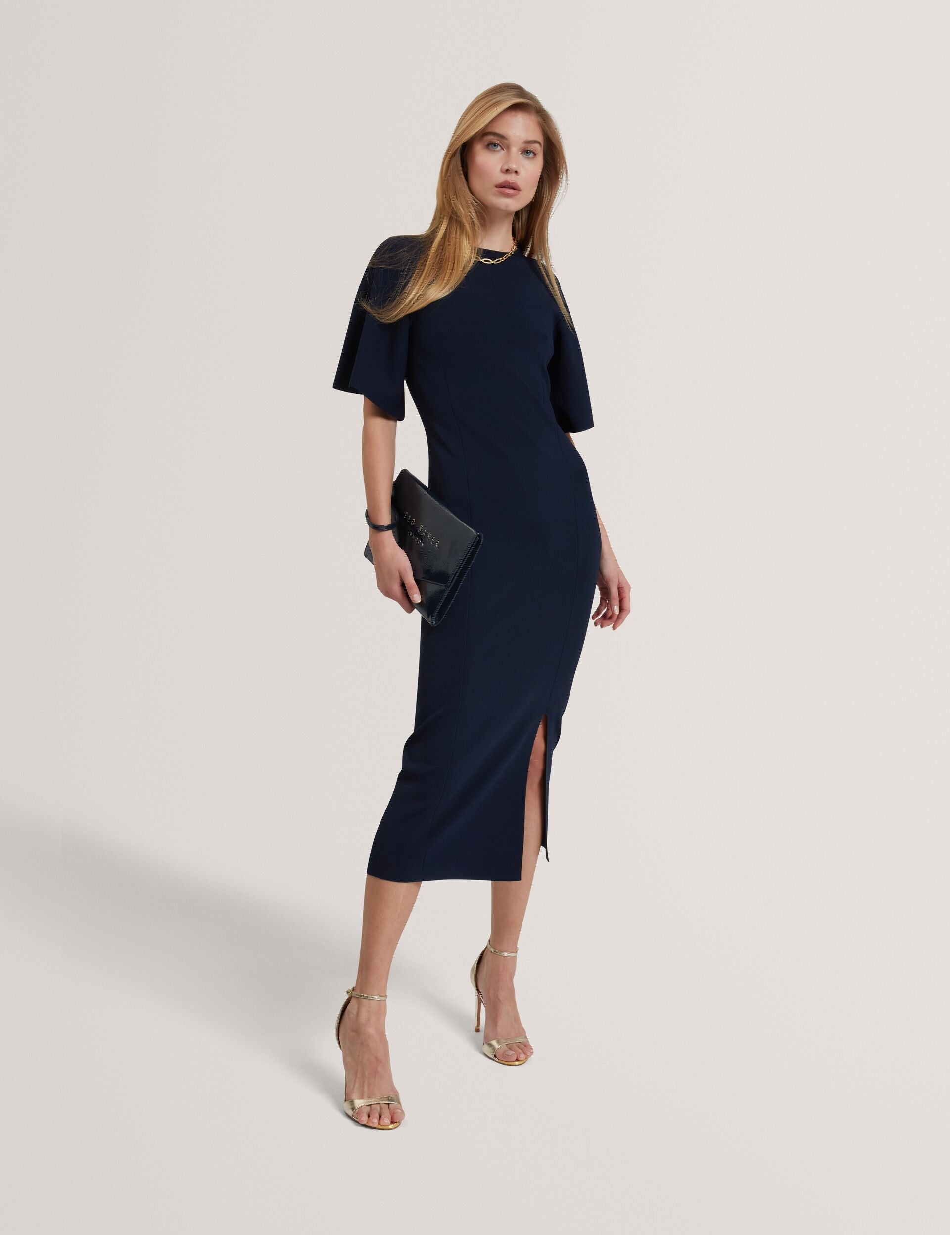 Ted Baker Aedna Short Sleeve Knitted Bodycon Midi Dress Women's