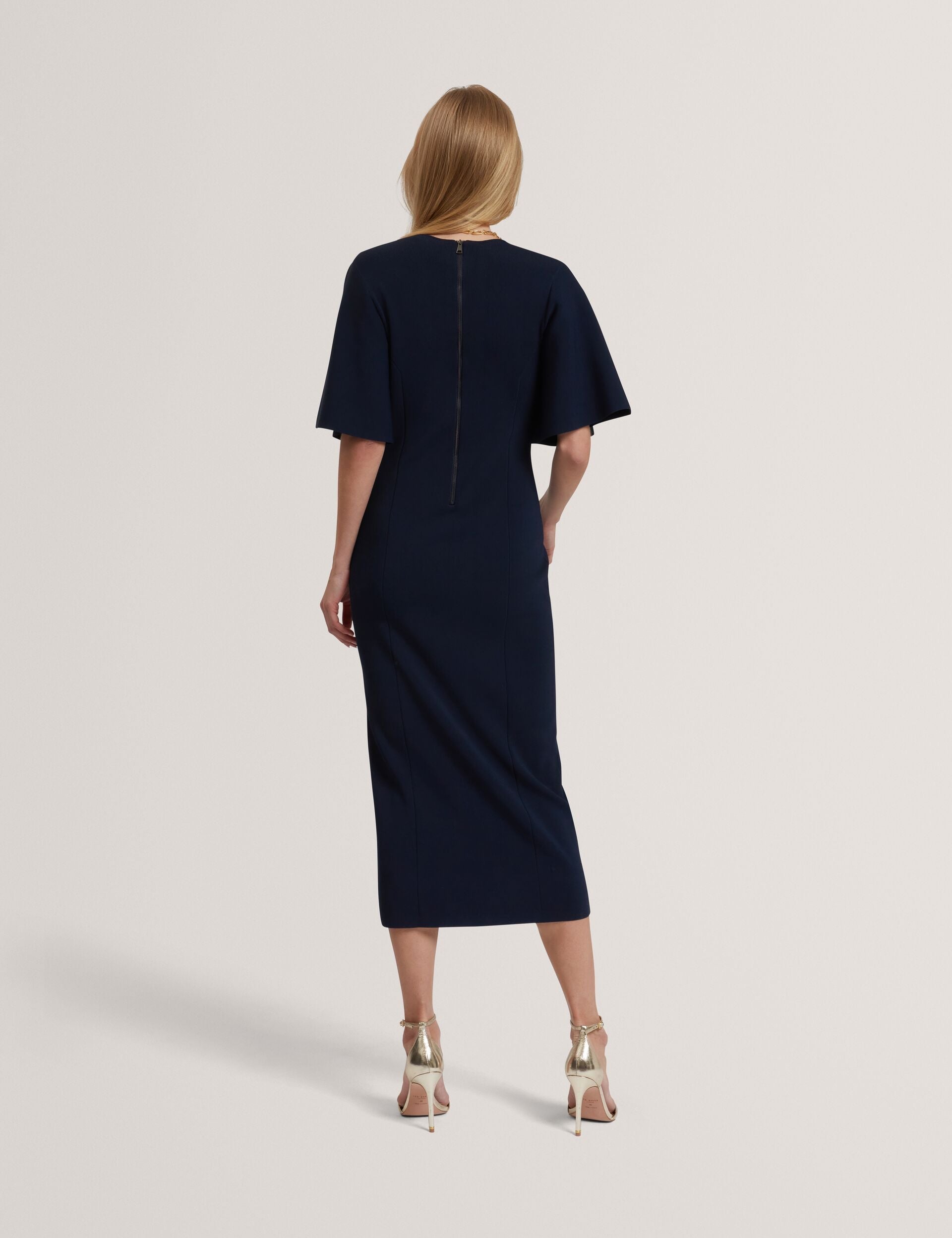 Ted Baker Aedna Short Sleeve Knitted Bodycon Midi Dress Women's