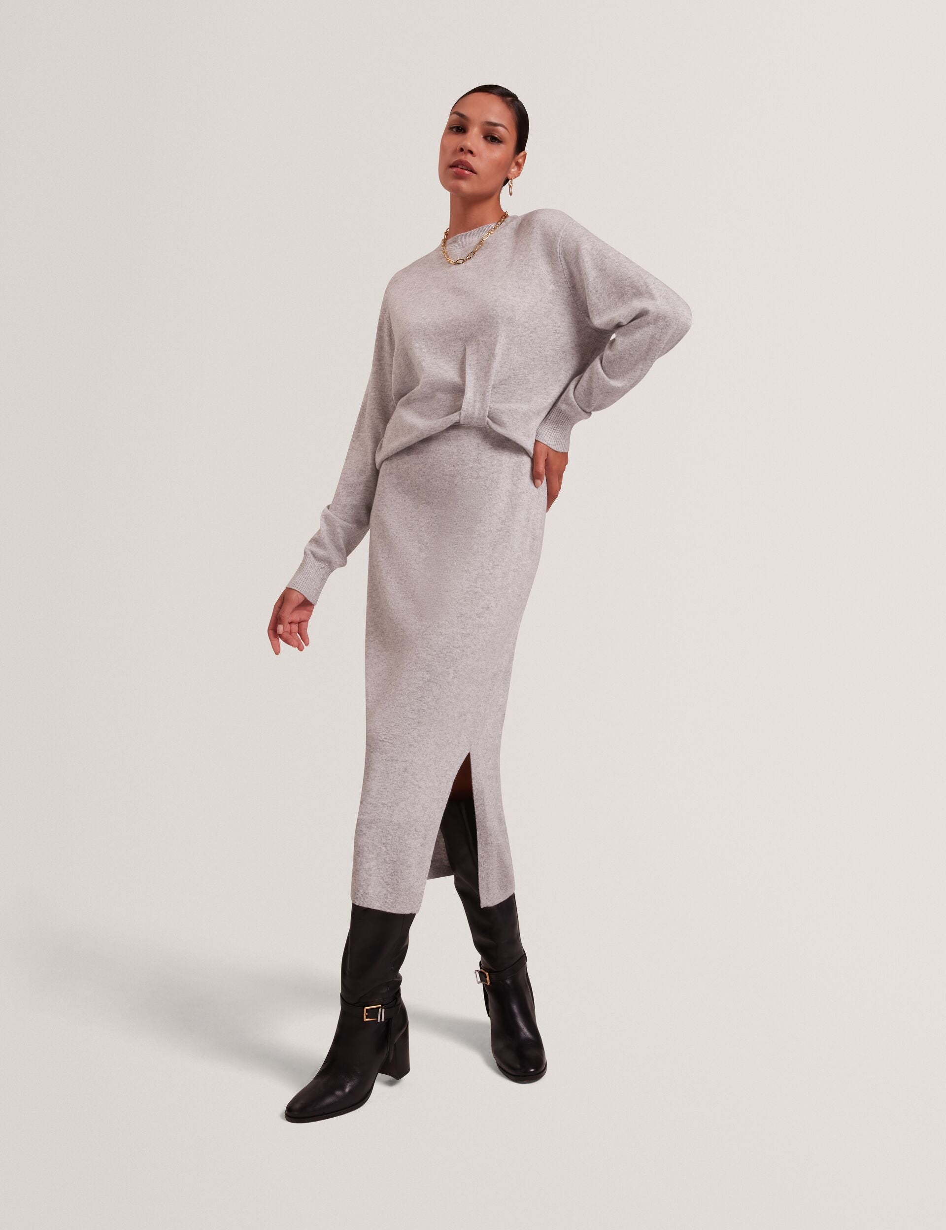 Ted Baker Samana Twist Waist Knit Midi Dress Women's