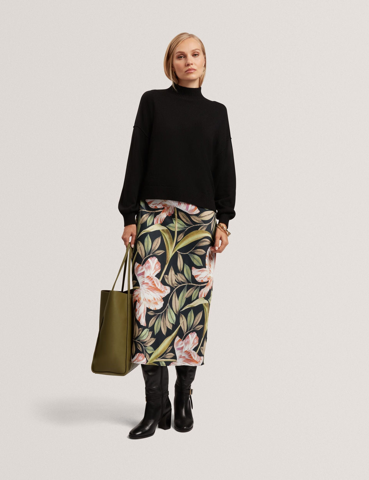 Ted Baker Bergnia 2In1 Printed Satin Slip Dress With Knit Jumper Women's