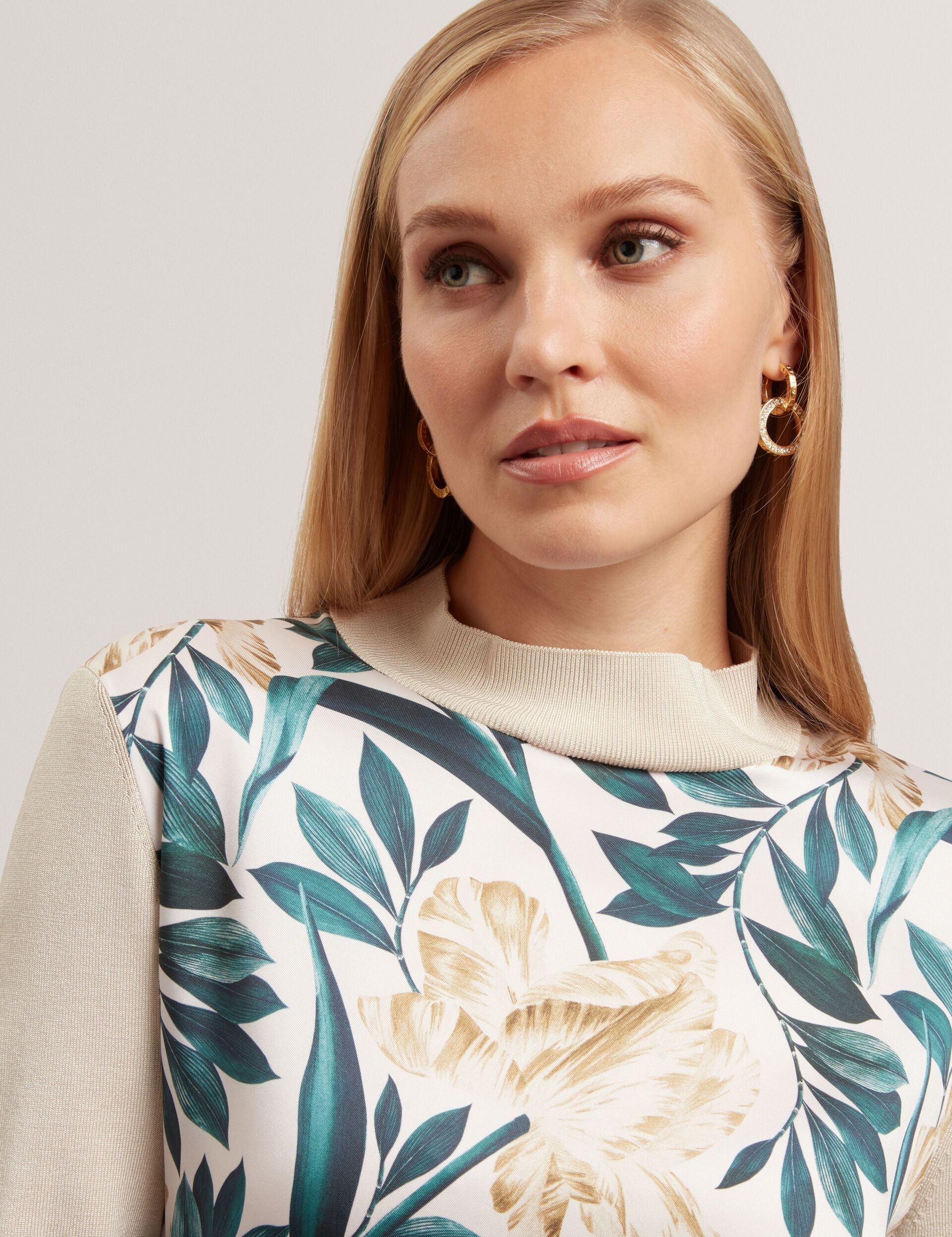 Ted Baker Merrni Tulip Print Front Long Sleeve Knit Top Women's