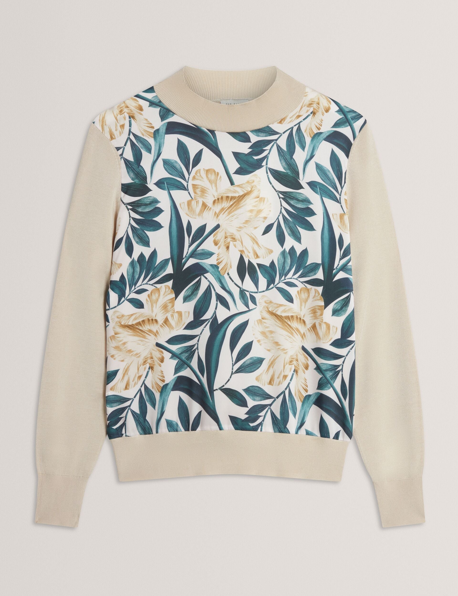 Ted Baker Merrni Tulip Print Front Long Sleeve Knit Top Women's