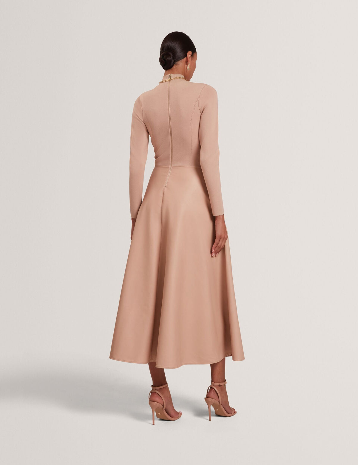 Ted Baker Allmie High Neck Knit Faux Leather Midi Dress Women's