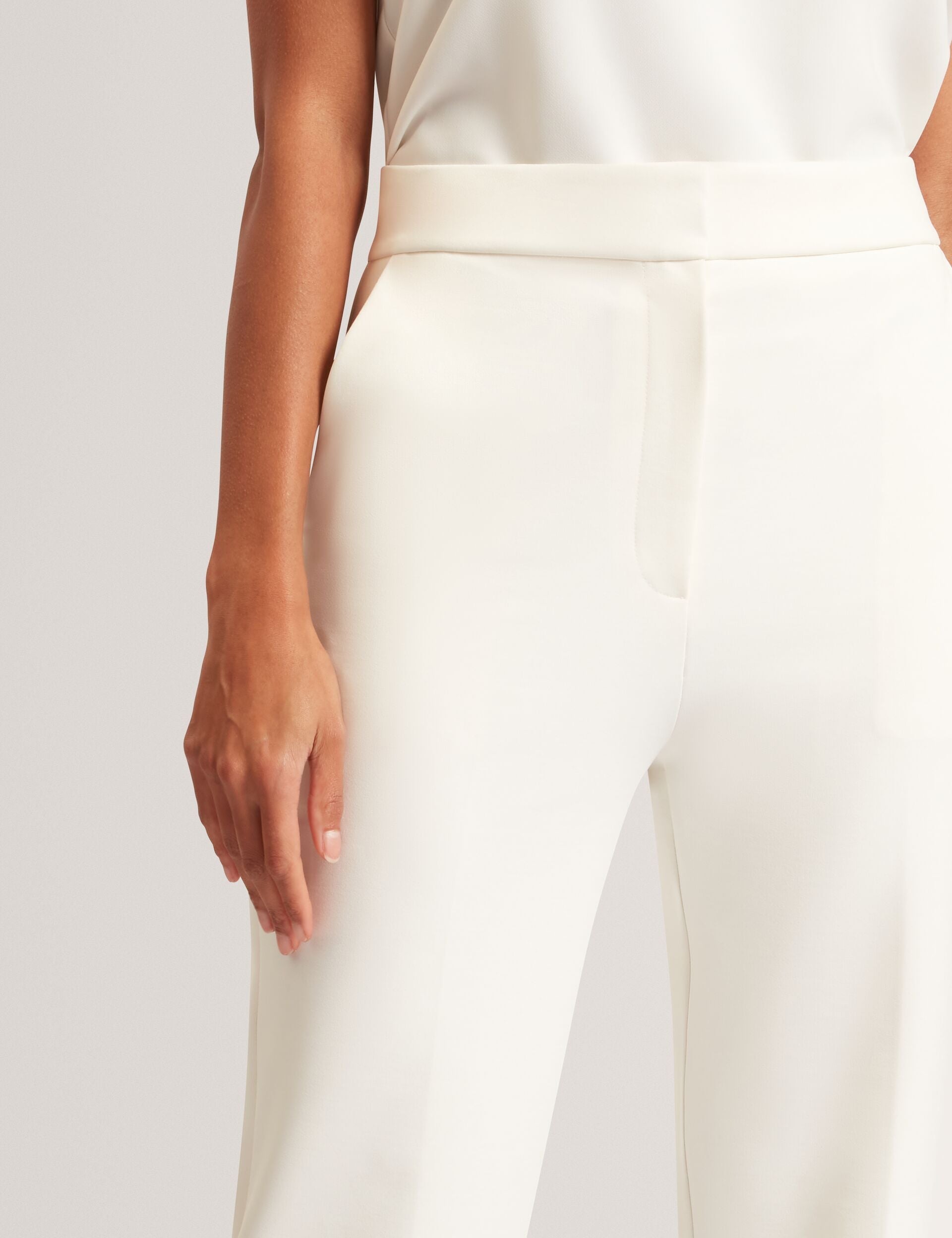 Ted Baker Indriv Tailored High Waisted Flared Trousers In Ivory Women's