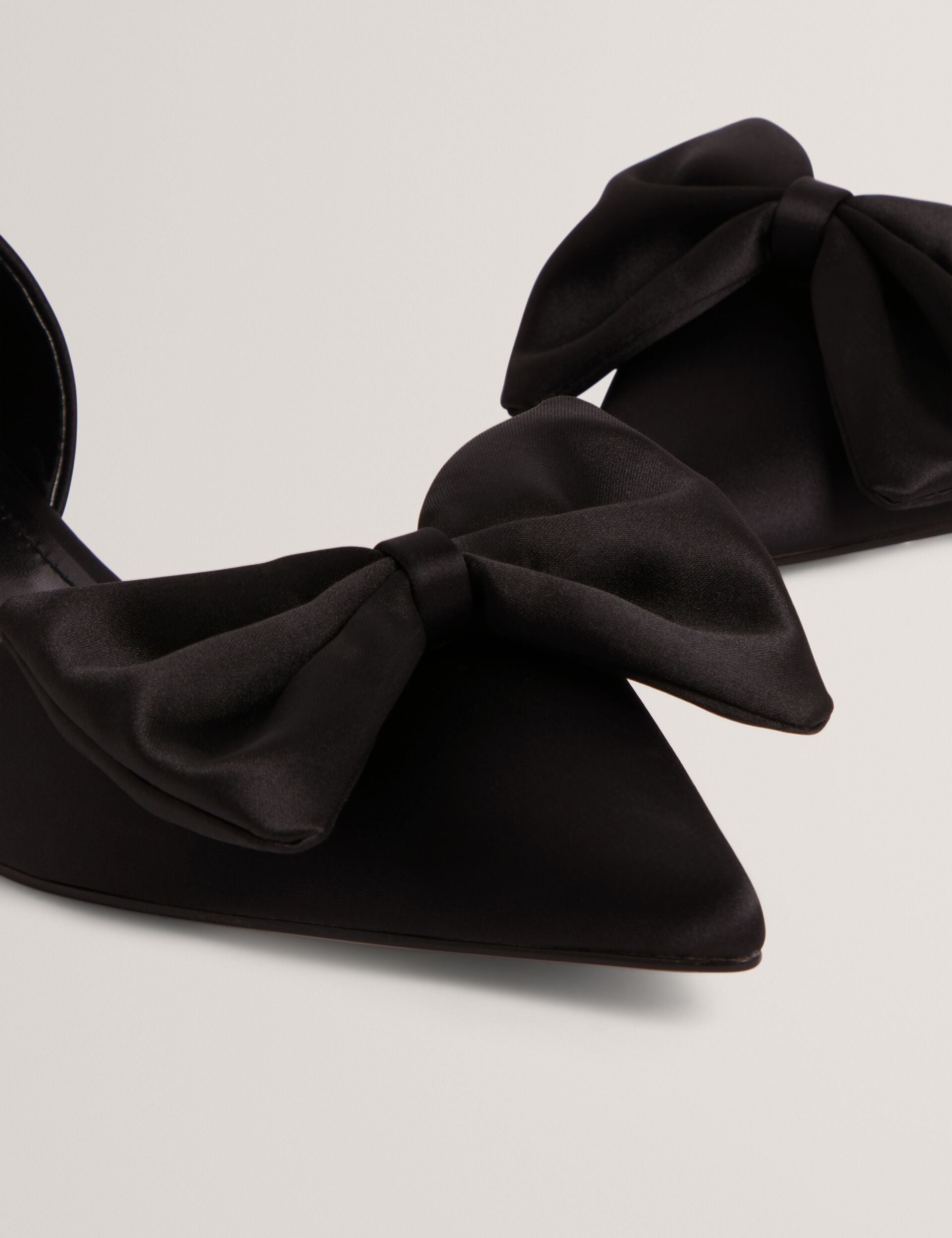 Ted Baker Soufiya Bow Detail Satin Pointed Kitten Heels Women's
