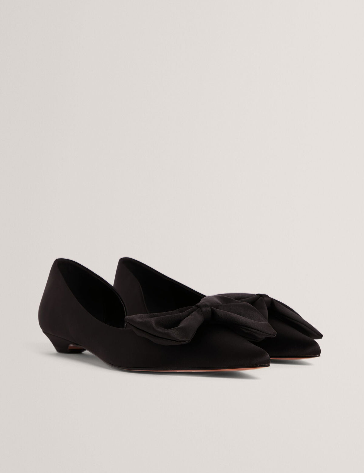 Ted Baker Soufiya Bow Detail Satin Pointed Kitten Heels Women's