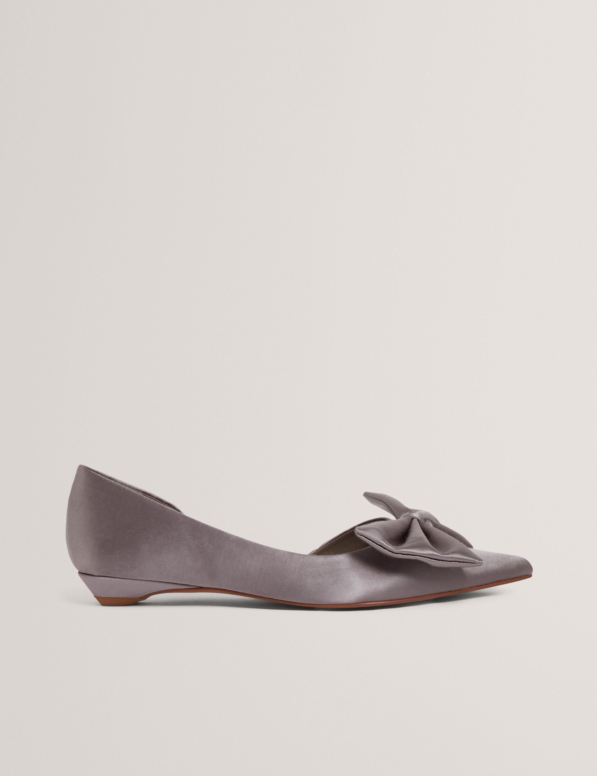 Ted Baker Soufiya Bow Detail Satin Pointed Kitten Heels Women's