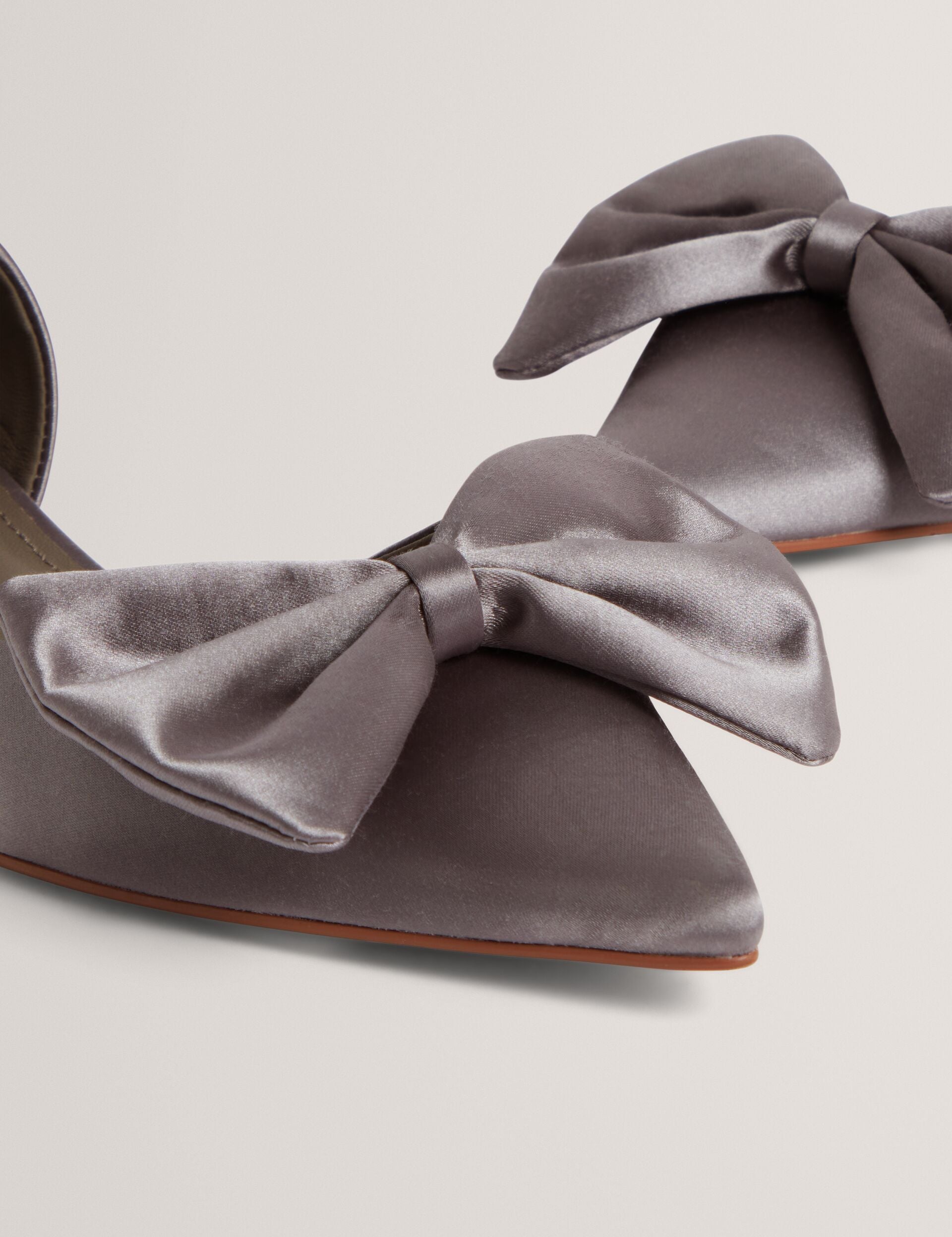 Ted Baker Soufiya Bow Detail Satin Pointed Kitten Heels Women's