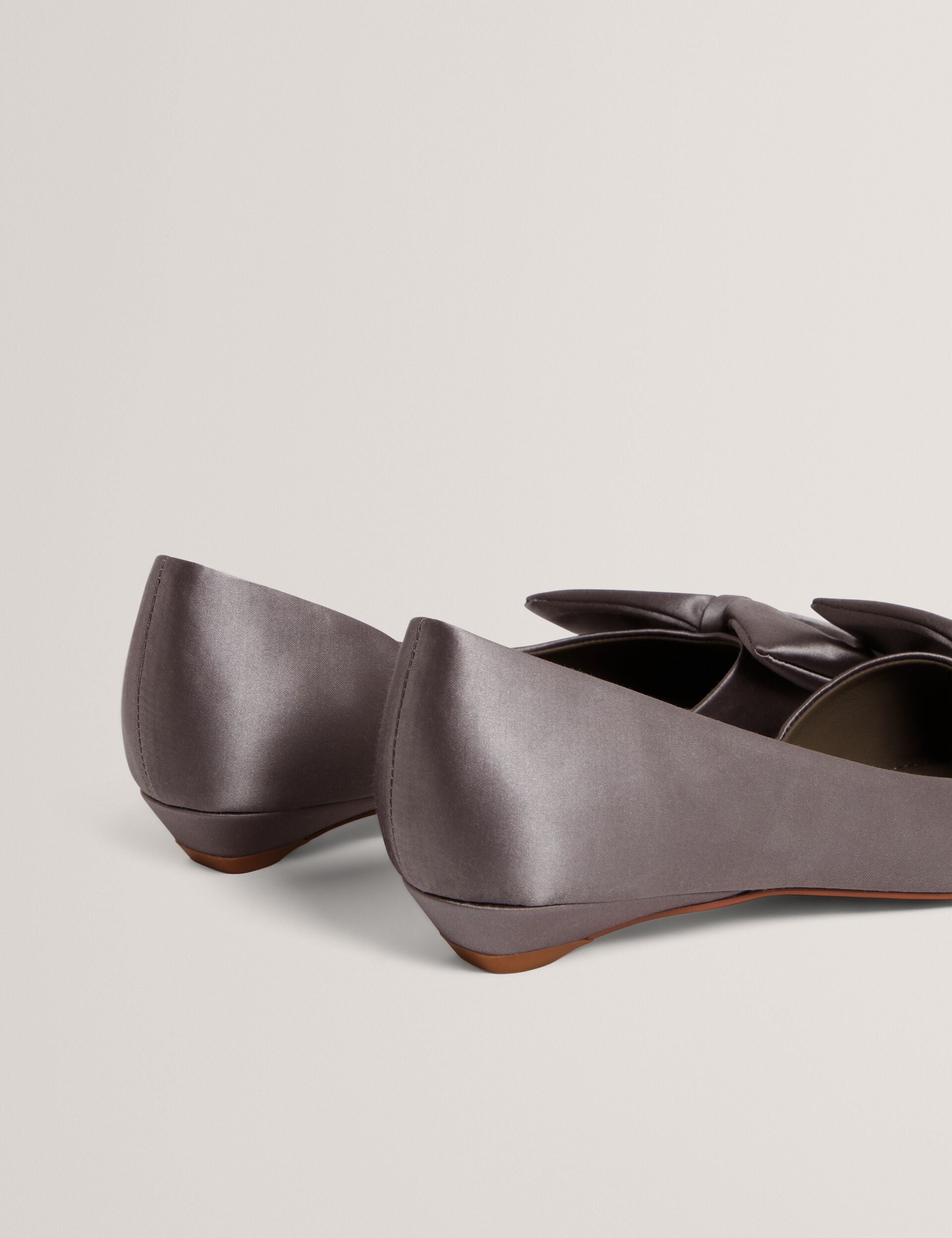 Ted Baker Soufiya Bow Detail Satin Pointed Kitten Heels Women's