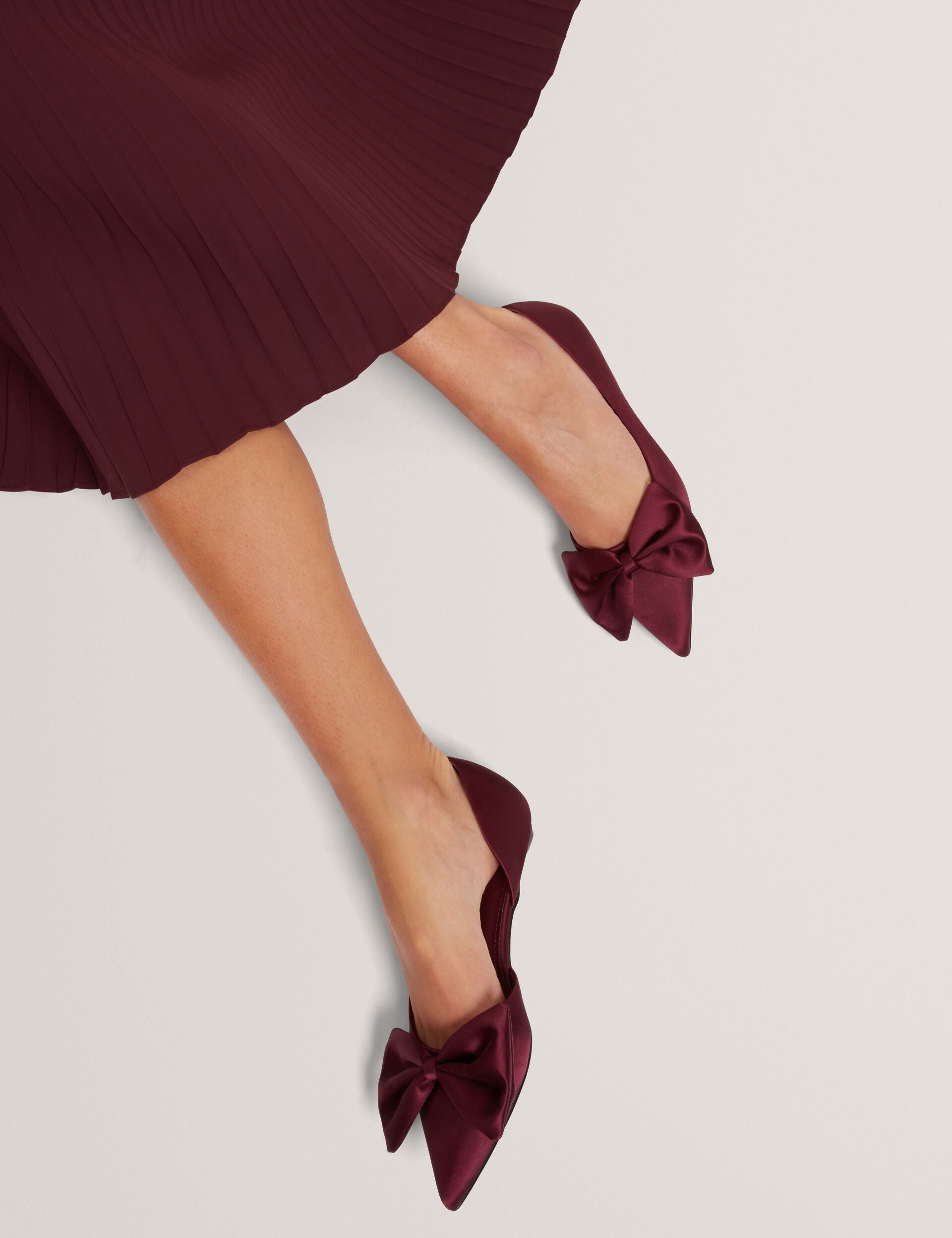 Ted Baker Soufiya Bow Detail Satin Pointed Kitten Heels Women's