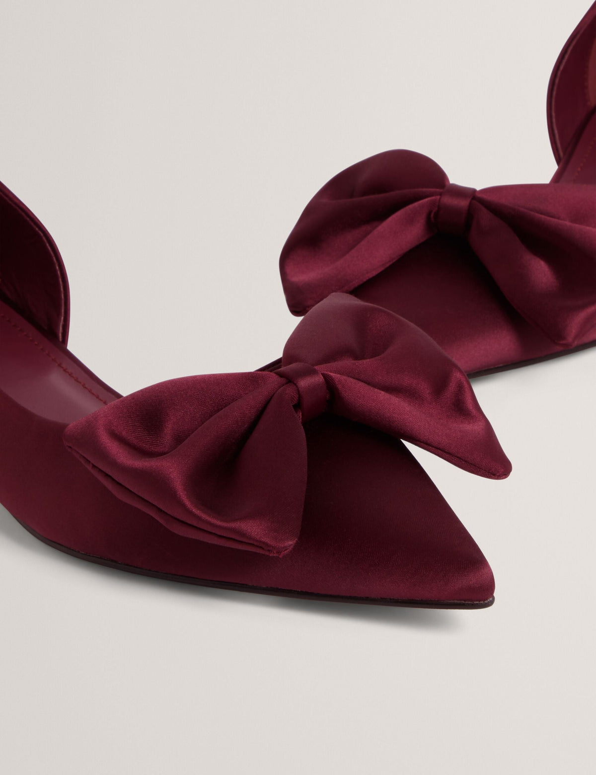 Ted Baker Soufiya Bow Detail Satin Pointed Kitten Heels Women's