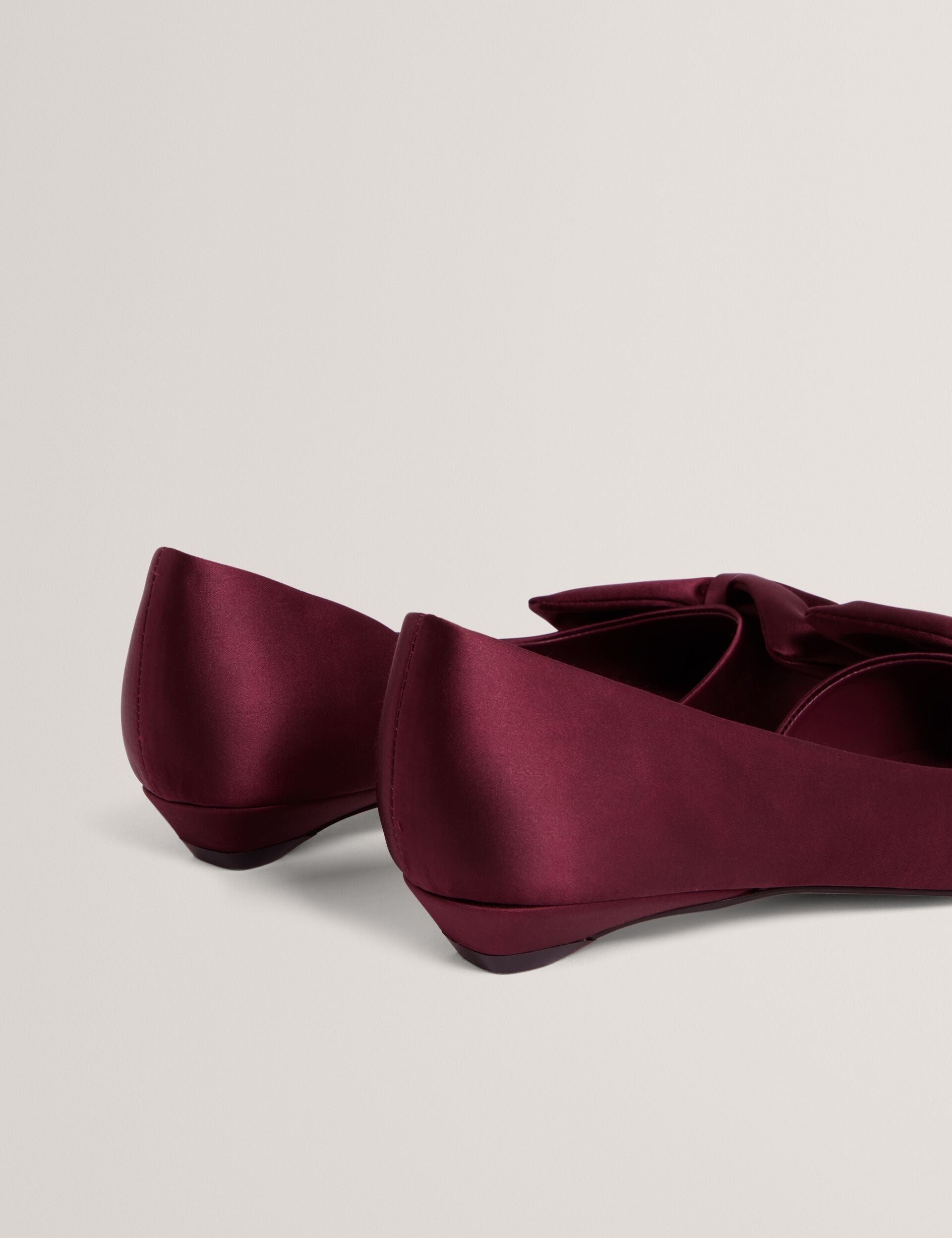 Ted Baker Soufiya Bow Detail Satin Pointed Kitten Heels Women's