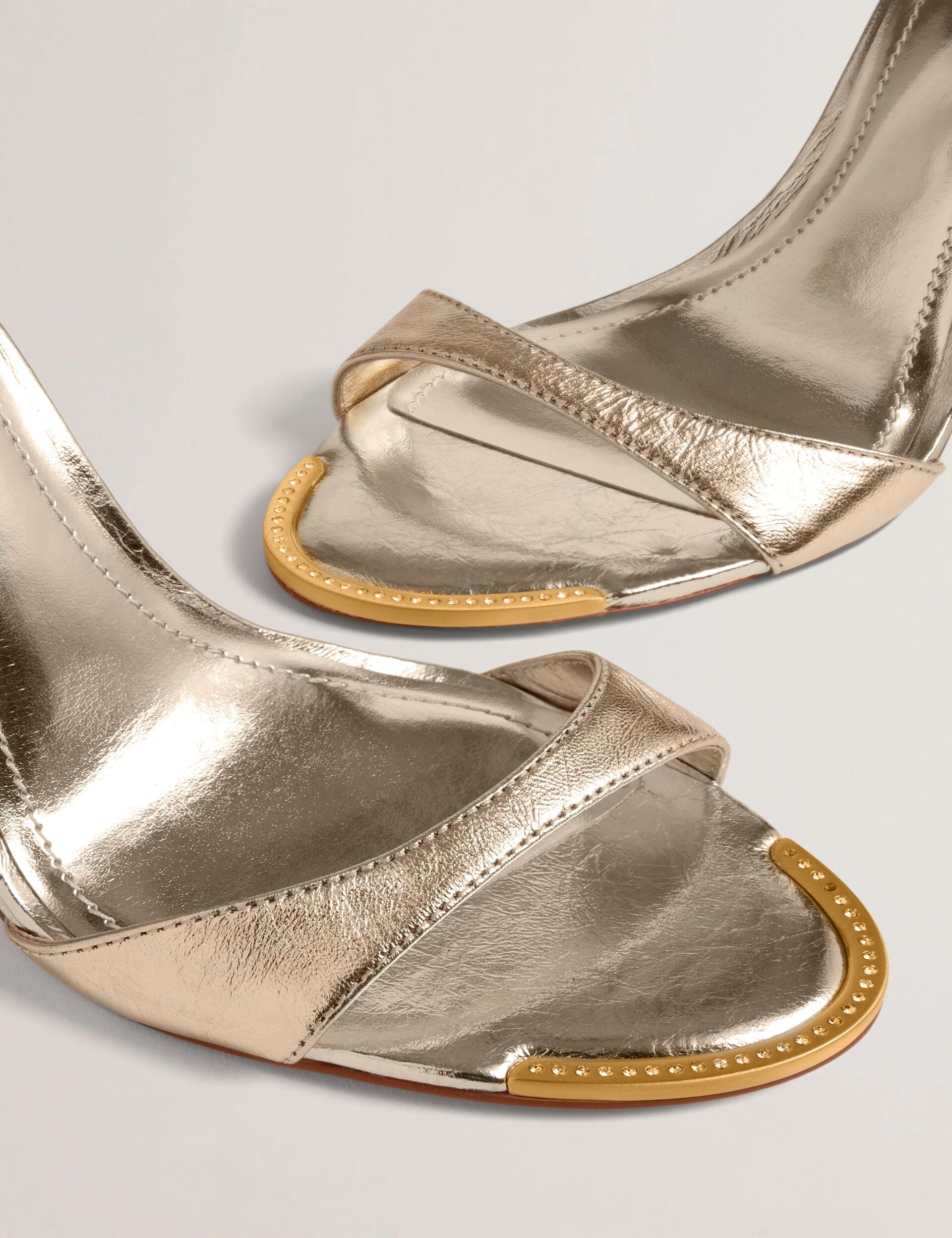 Ted Baker Helliy Metallic Leather Stiletto Heel Sandals Women's