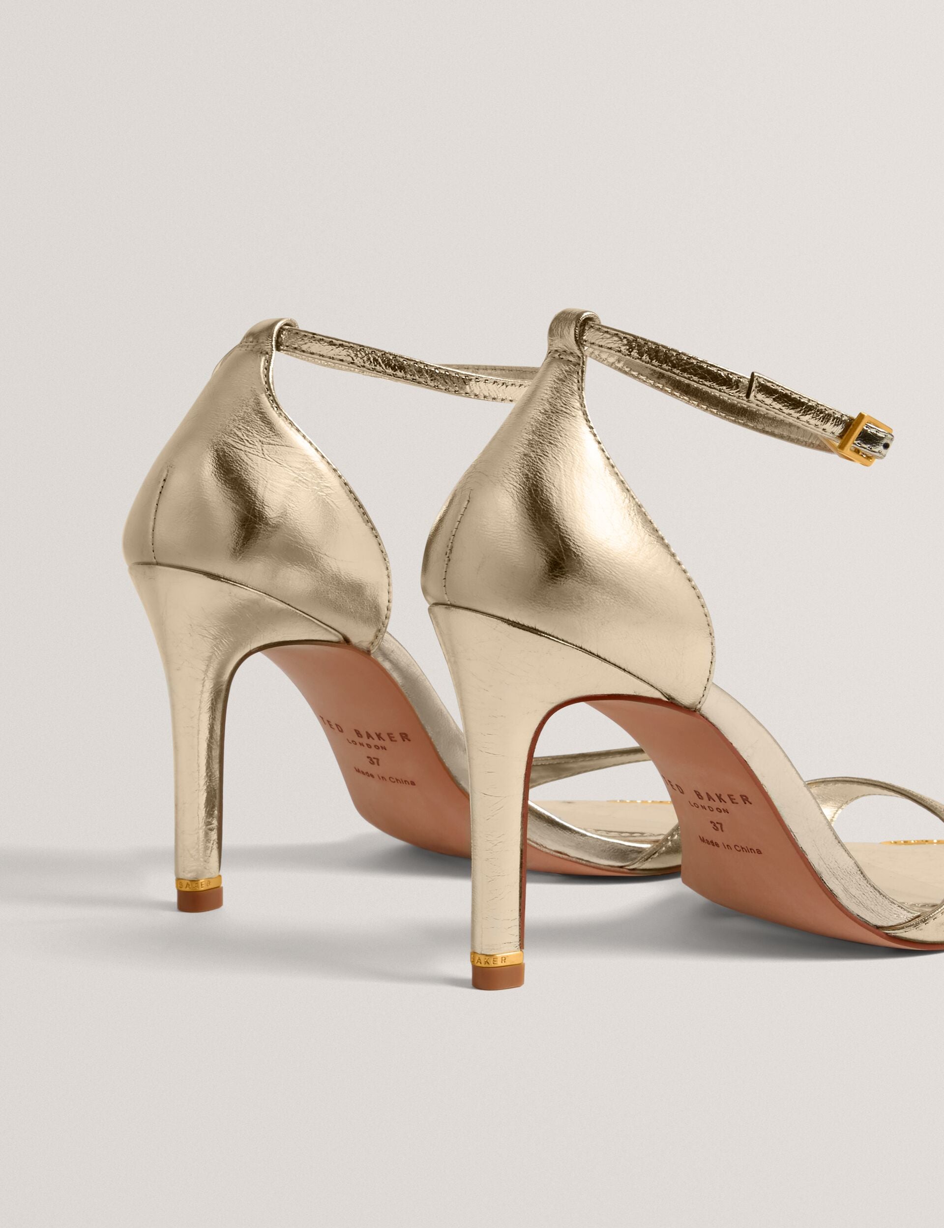 Ted Baker Helliy Metallic Leather Stiletto Heel Sandals Women's