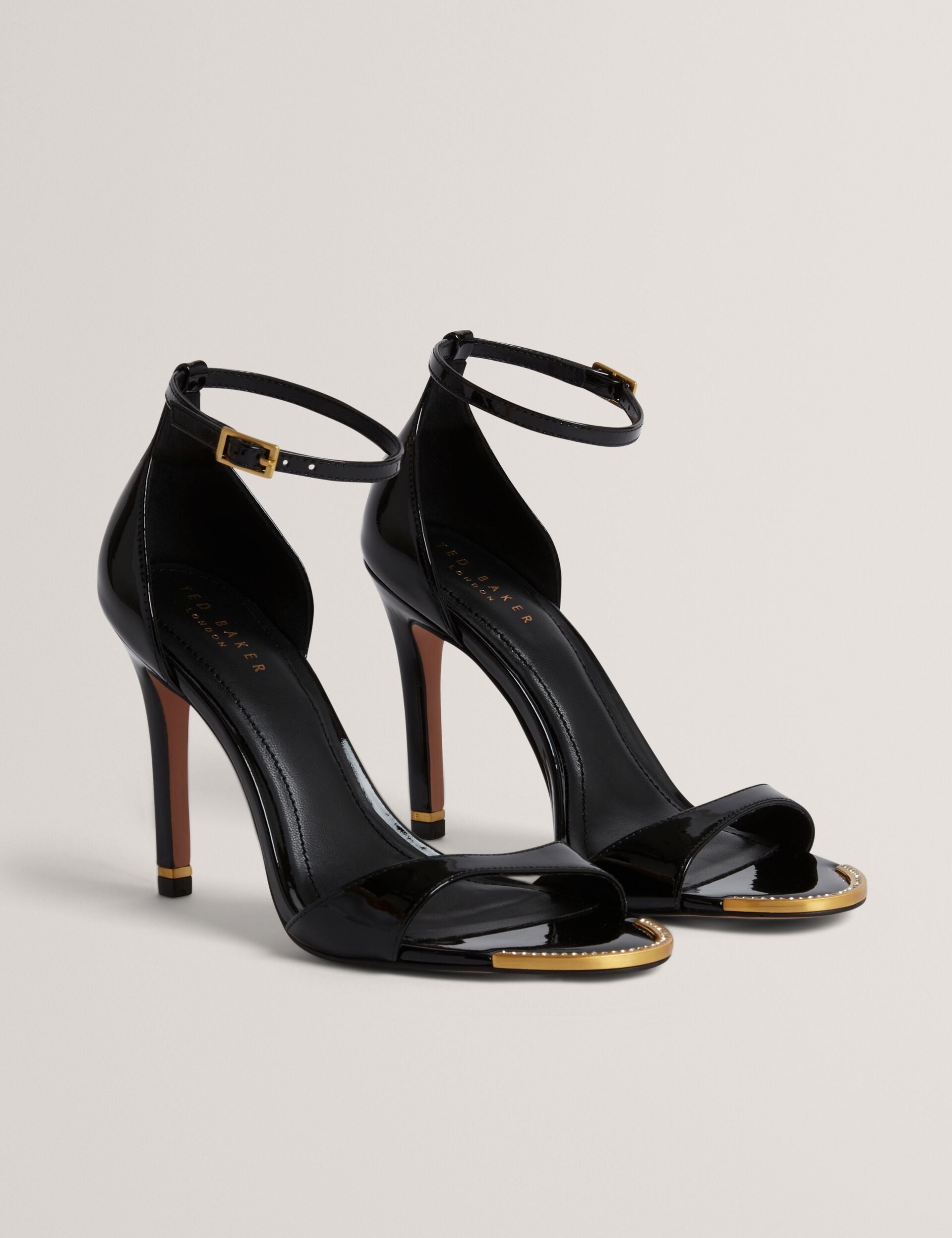 Ted Baker Helliy Patent Leather Stiletto Heel Sandals Women's