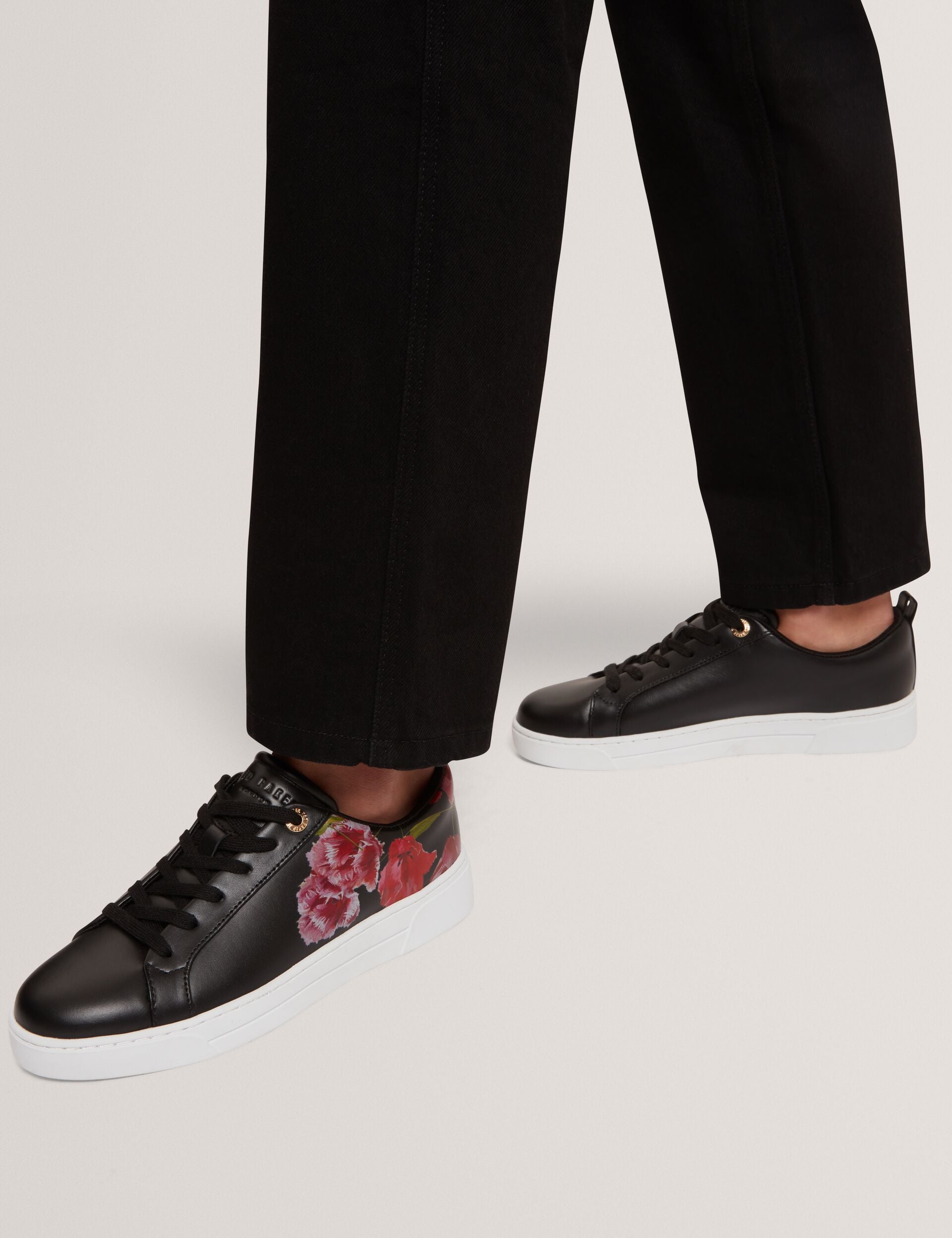Ted Baker Floral Print Leather Trainers Women's