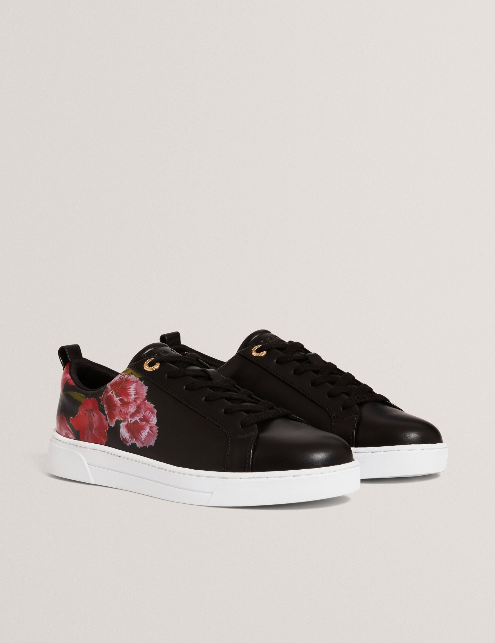 Ted Baker Floral Print Leather Trainers Women's