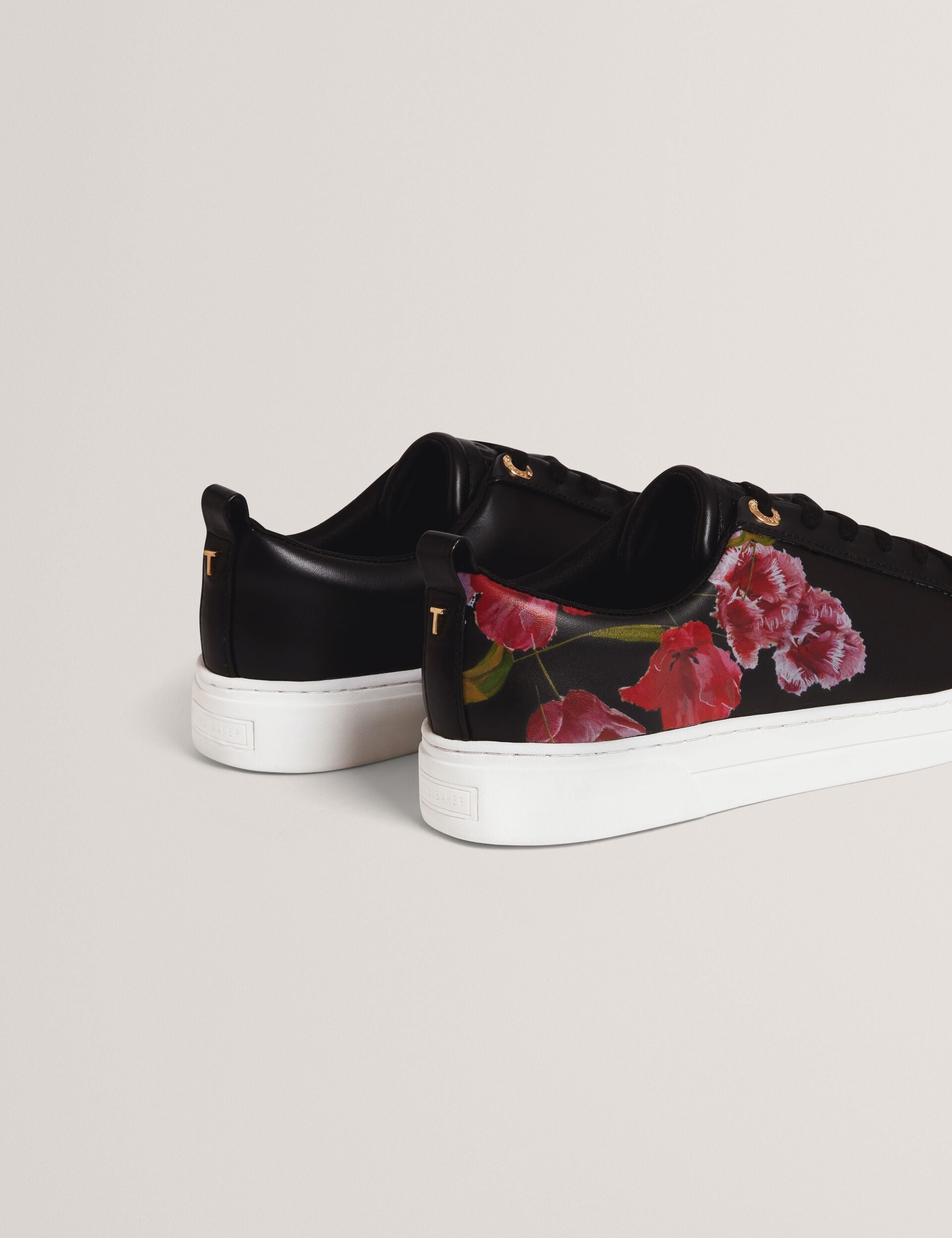 Ted Baker Floral Print Leather Trainers Women's