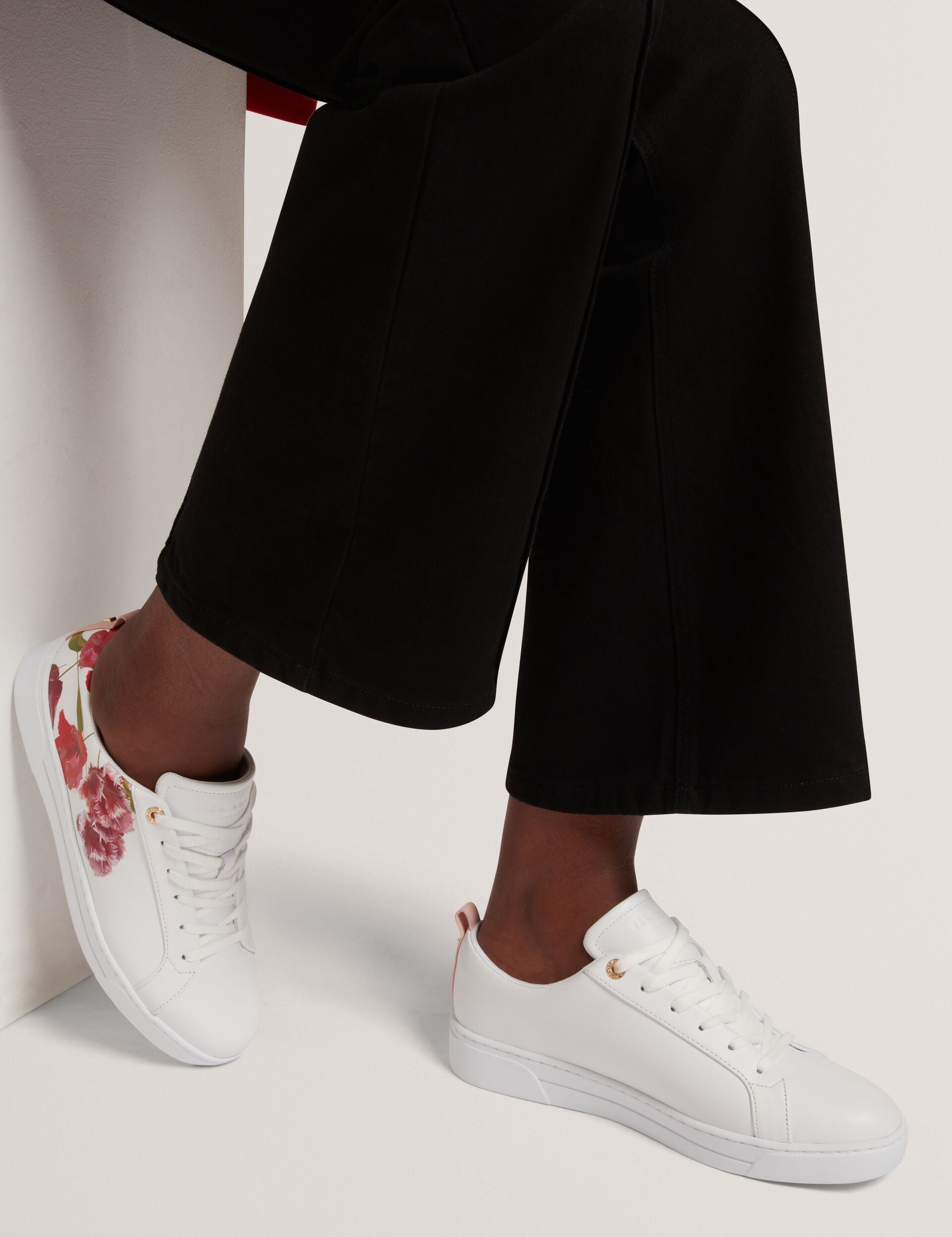 Ted Baker Floral Print Leather Trainers Women's