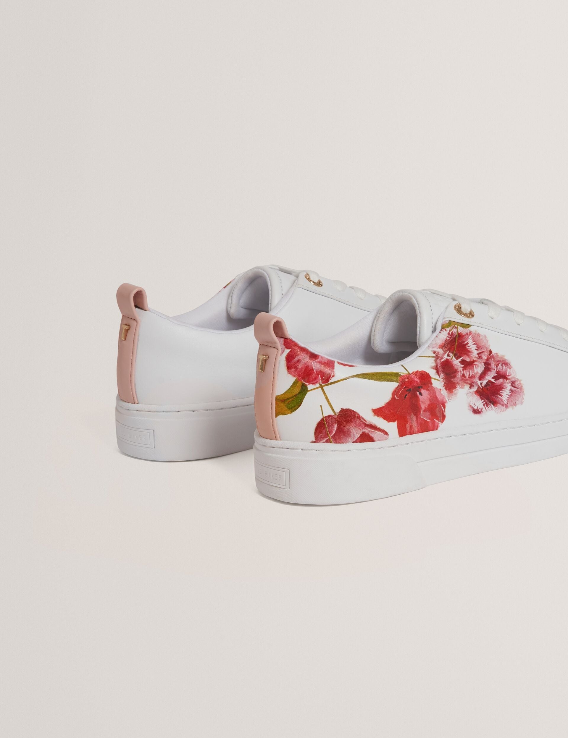 Ted Baker Floral Print Leather Trainers Women's