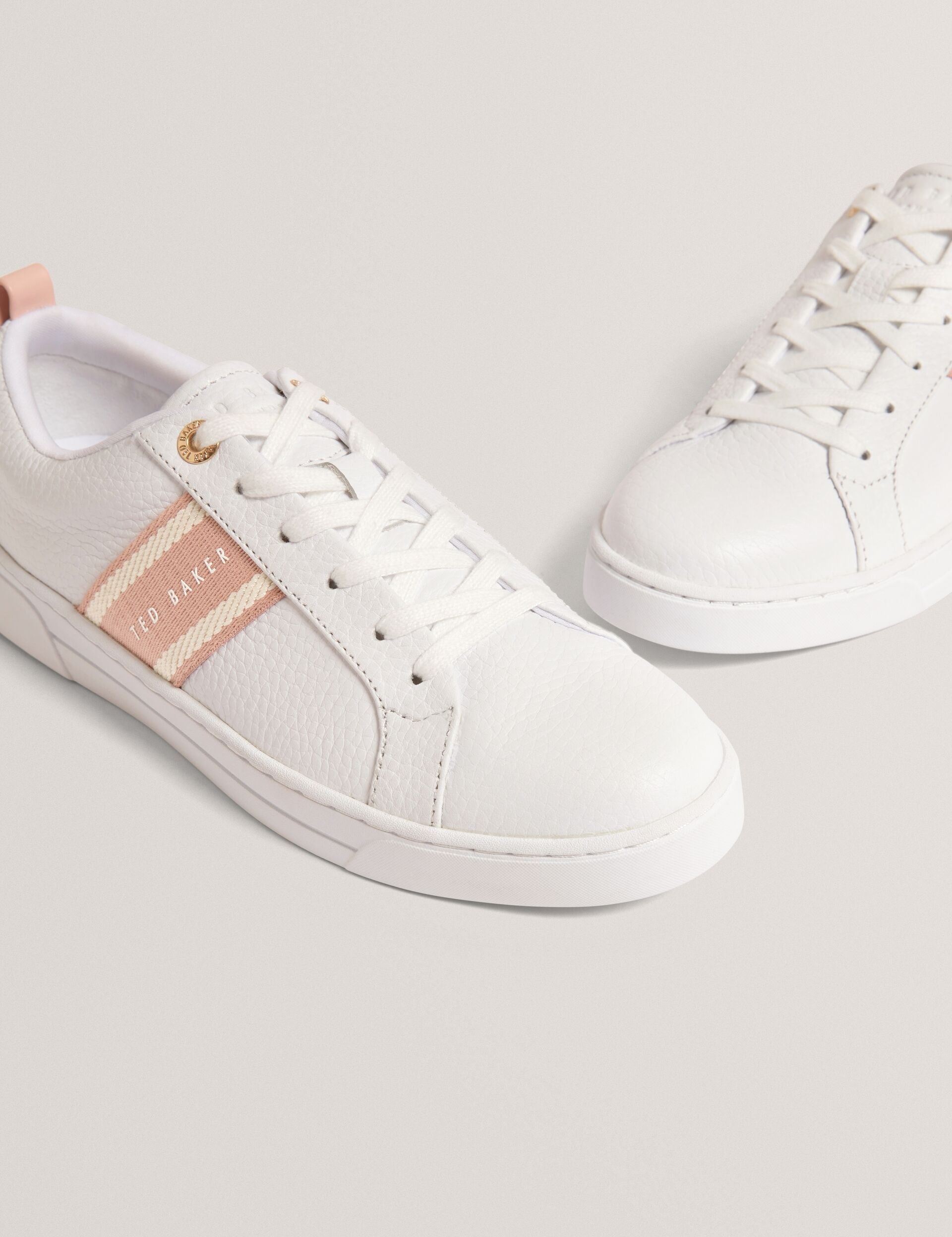 Ted Baker Logo Webbing Leather Trainers Women's