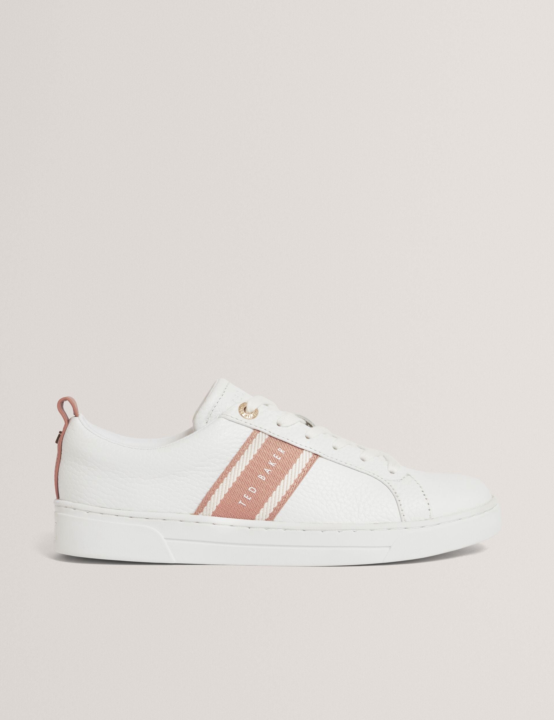 Ted Baker Logo Webbing Leather Trainers Women's