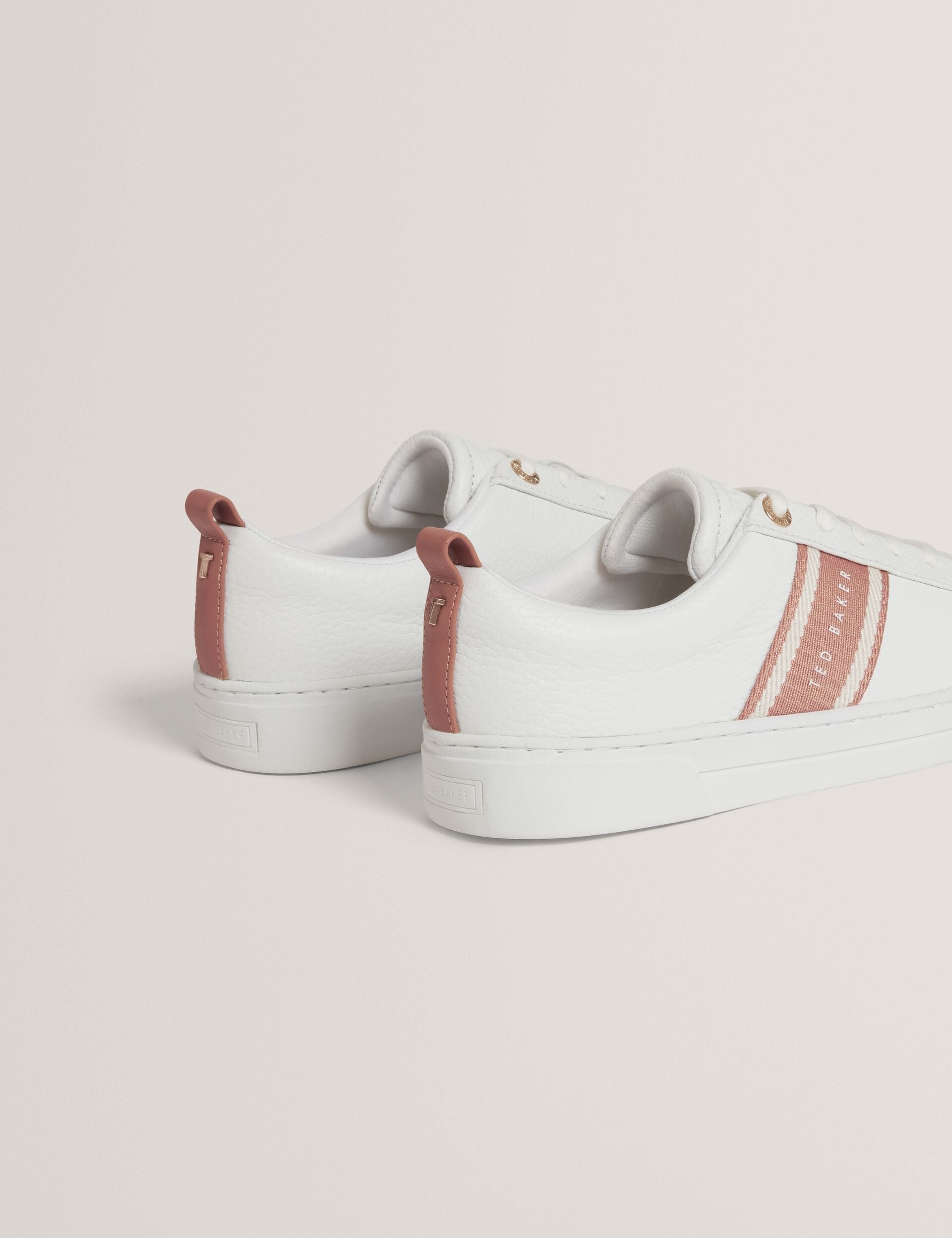 Ted Baker Logo Webbing Leather Trainers Women's
