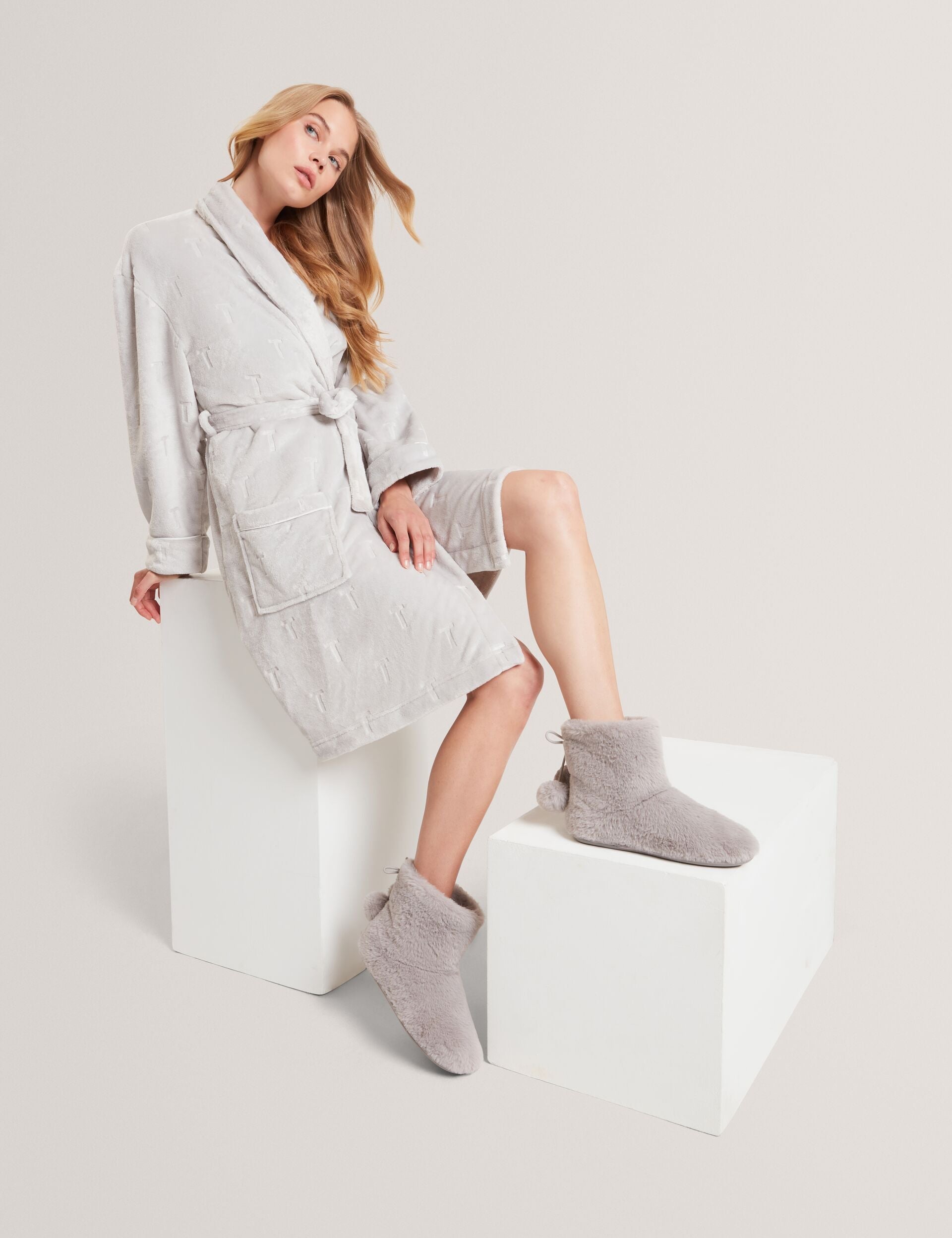 Ted Baker Hamonda Faux Fur Pompom Slipper Boots Women's