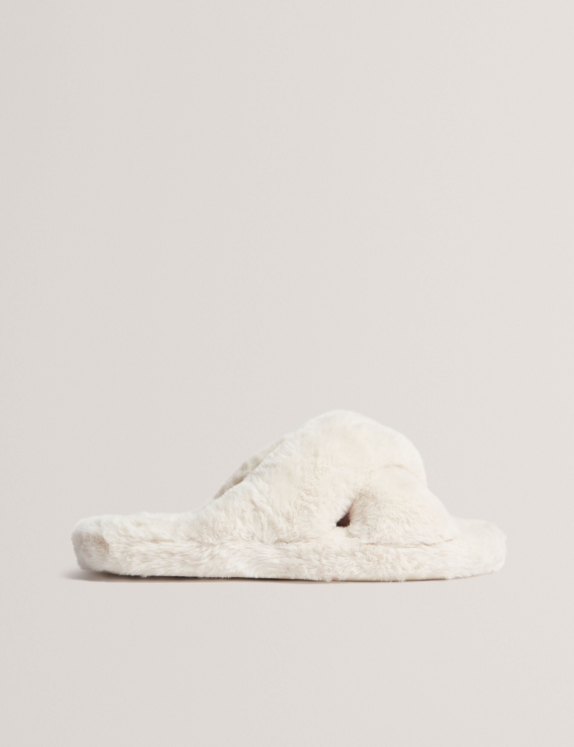 Ted Baker Lopply Faux Fur Open Toe Slippers Women's