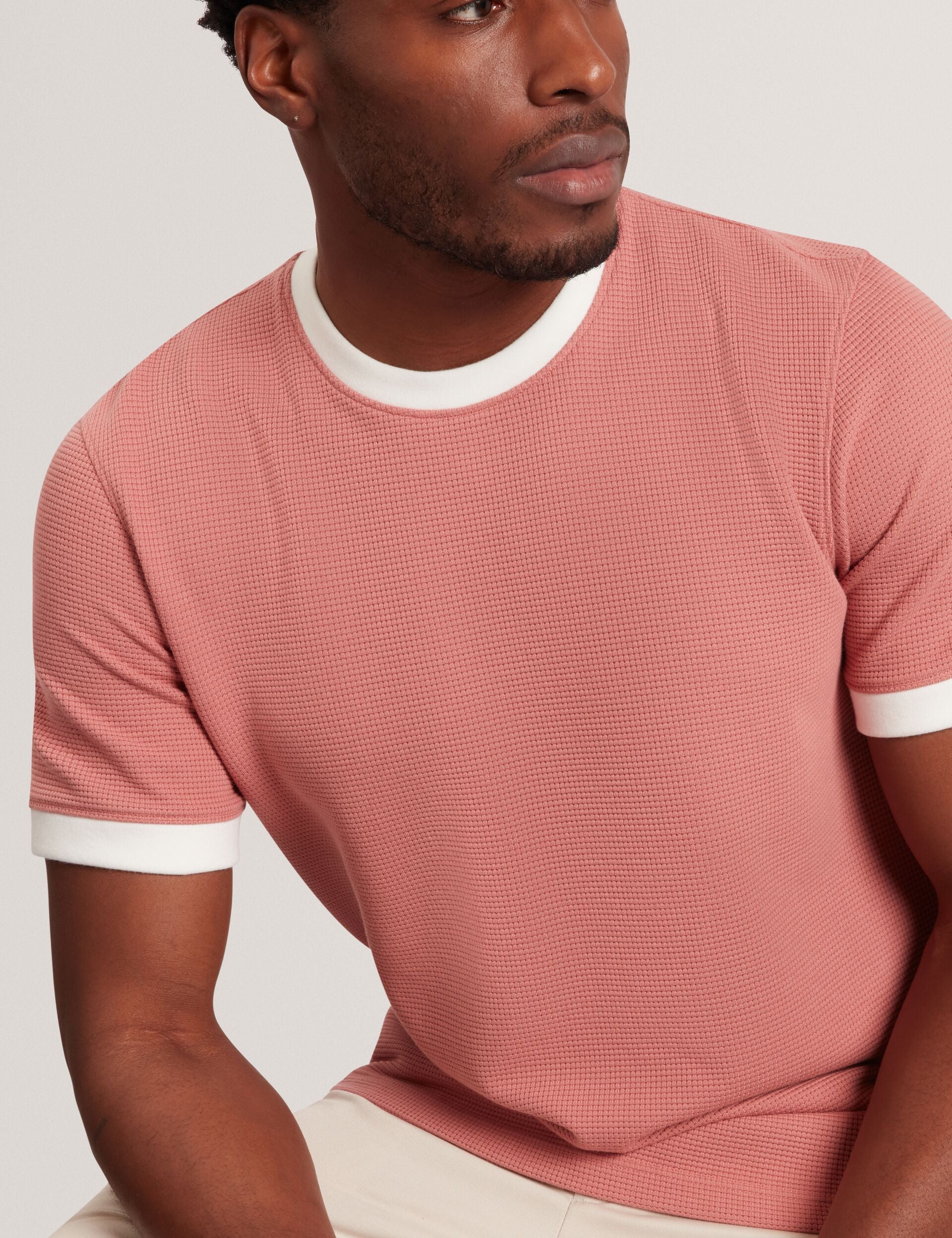 Ted Baker Alarico Waffle Knit Contrast Trim Tshirt