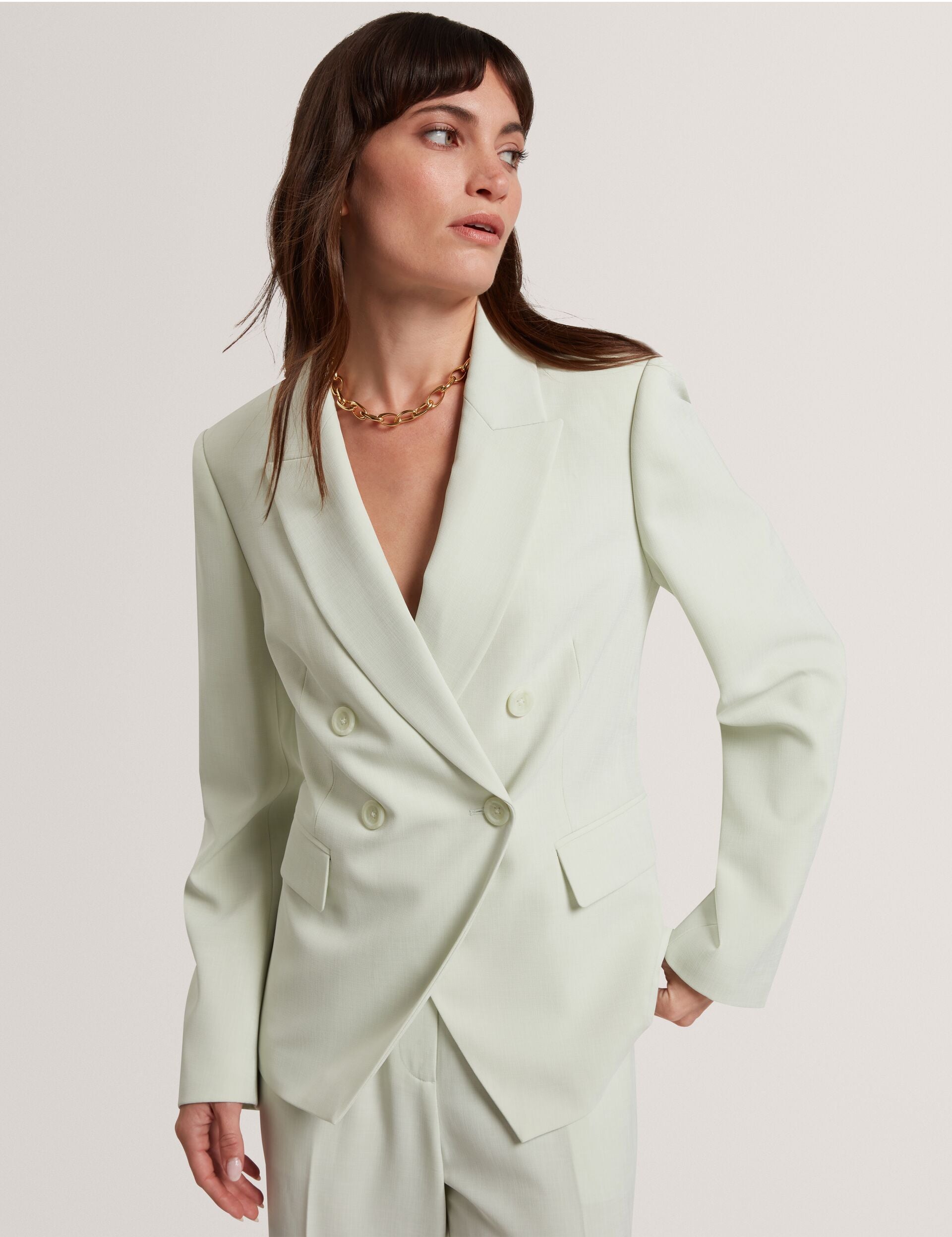 Ted Baker Brida Woven Double Breasted Suit Blazer Women's