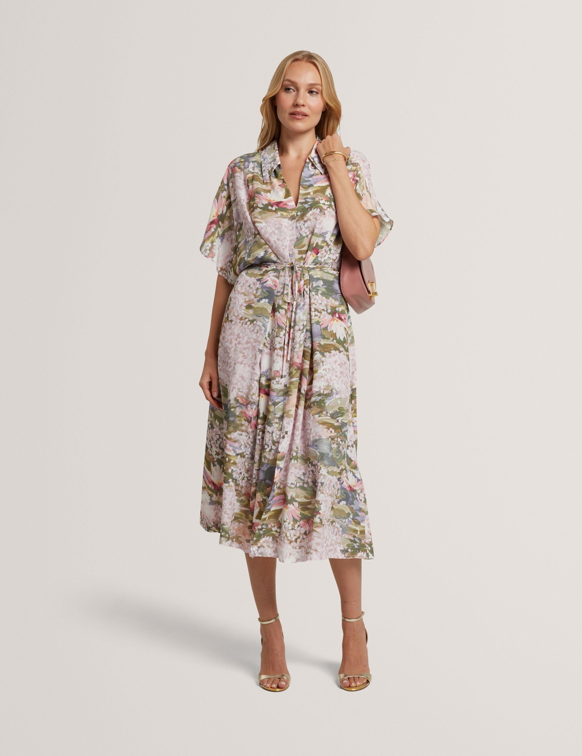 Ted Baker Zarlah Lilypad Print Short Sleeve Shirt Dress Women's