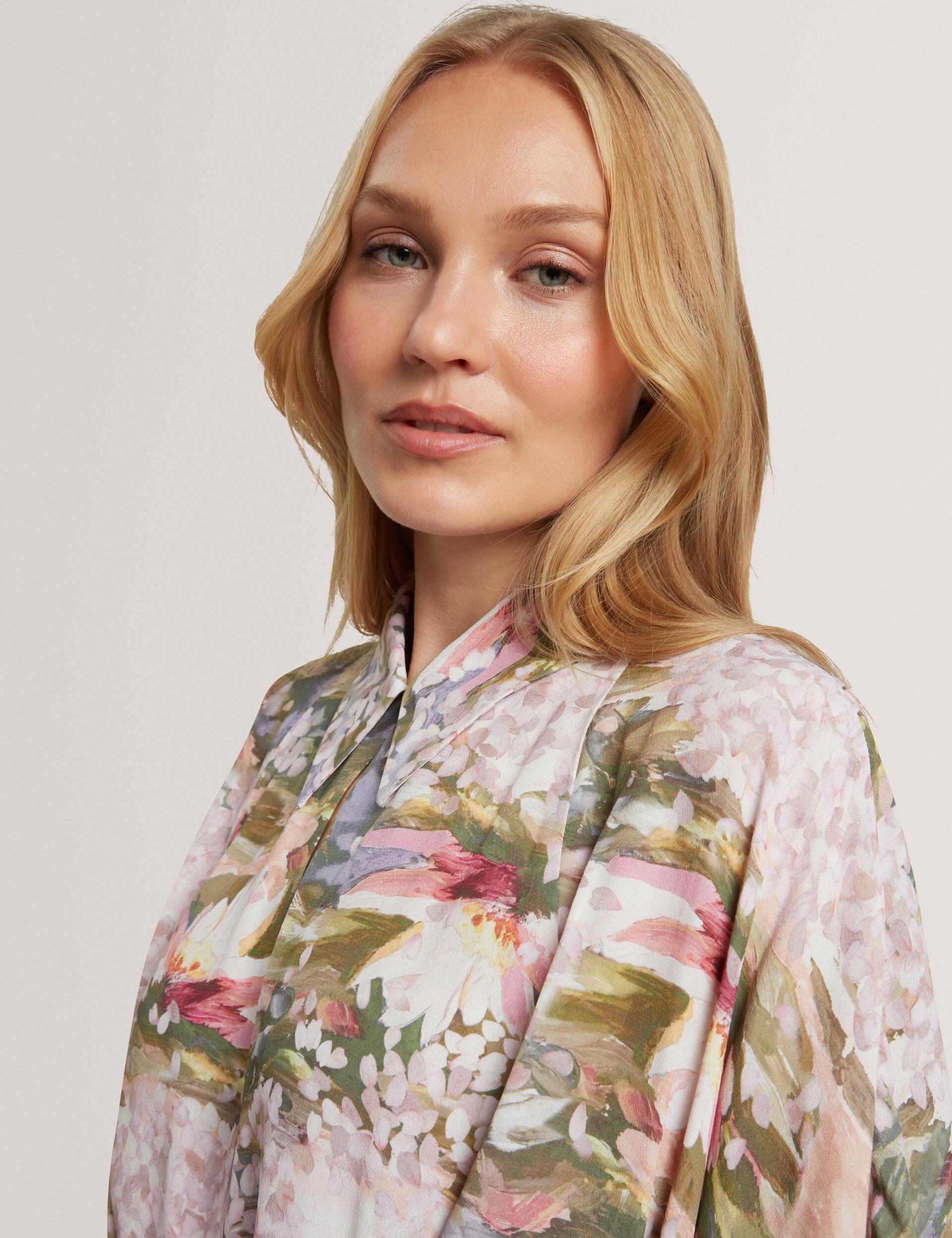 Ted Baker Zarlah Lilypad Print Short Sleeve Shirt Dress Women's