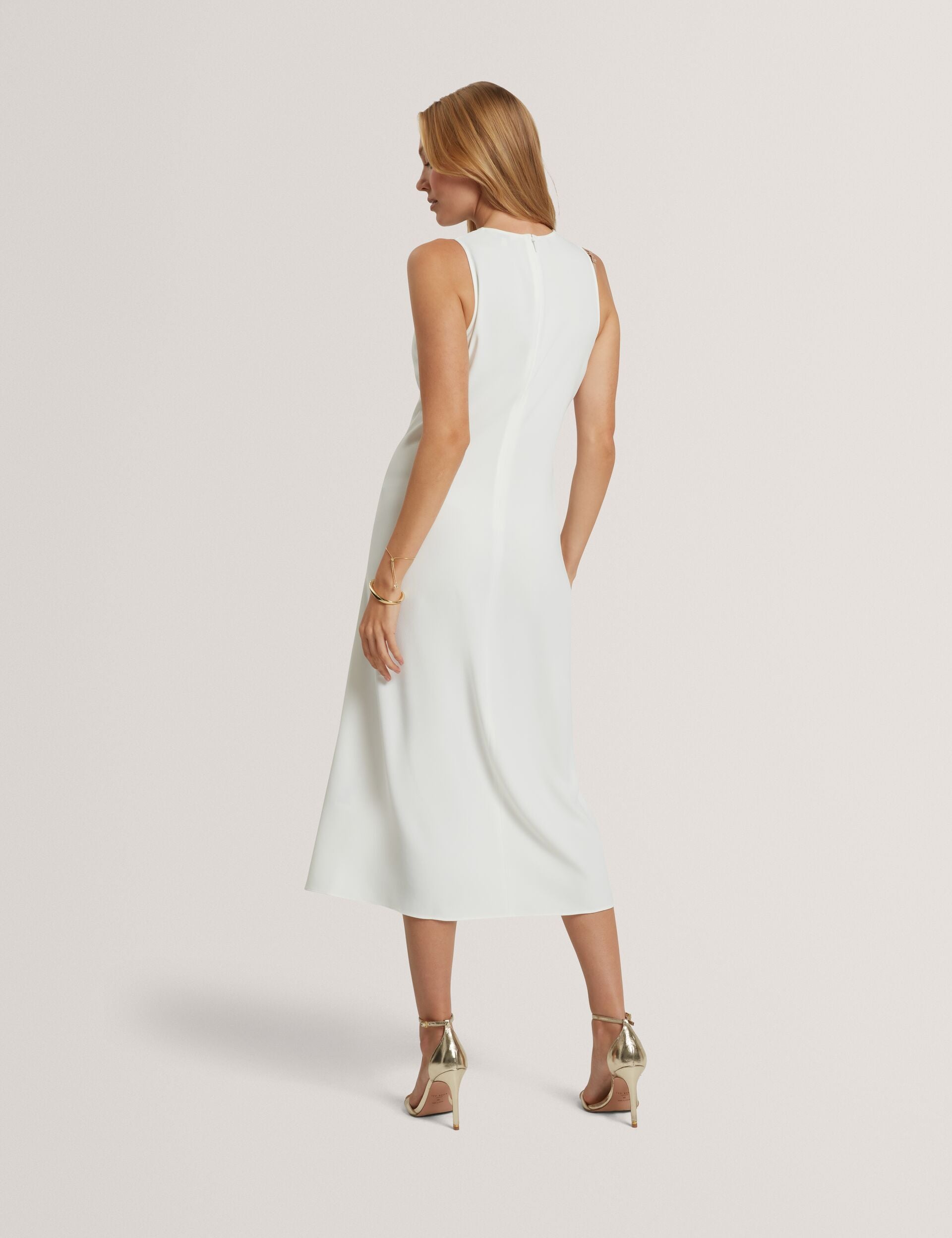 Ted Baker Miyaka Gathered Bar Detail Sleeveless Midi Dress Women's