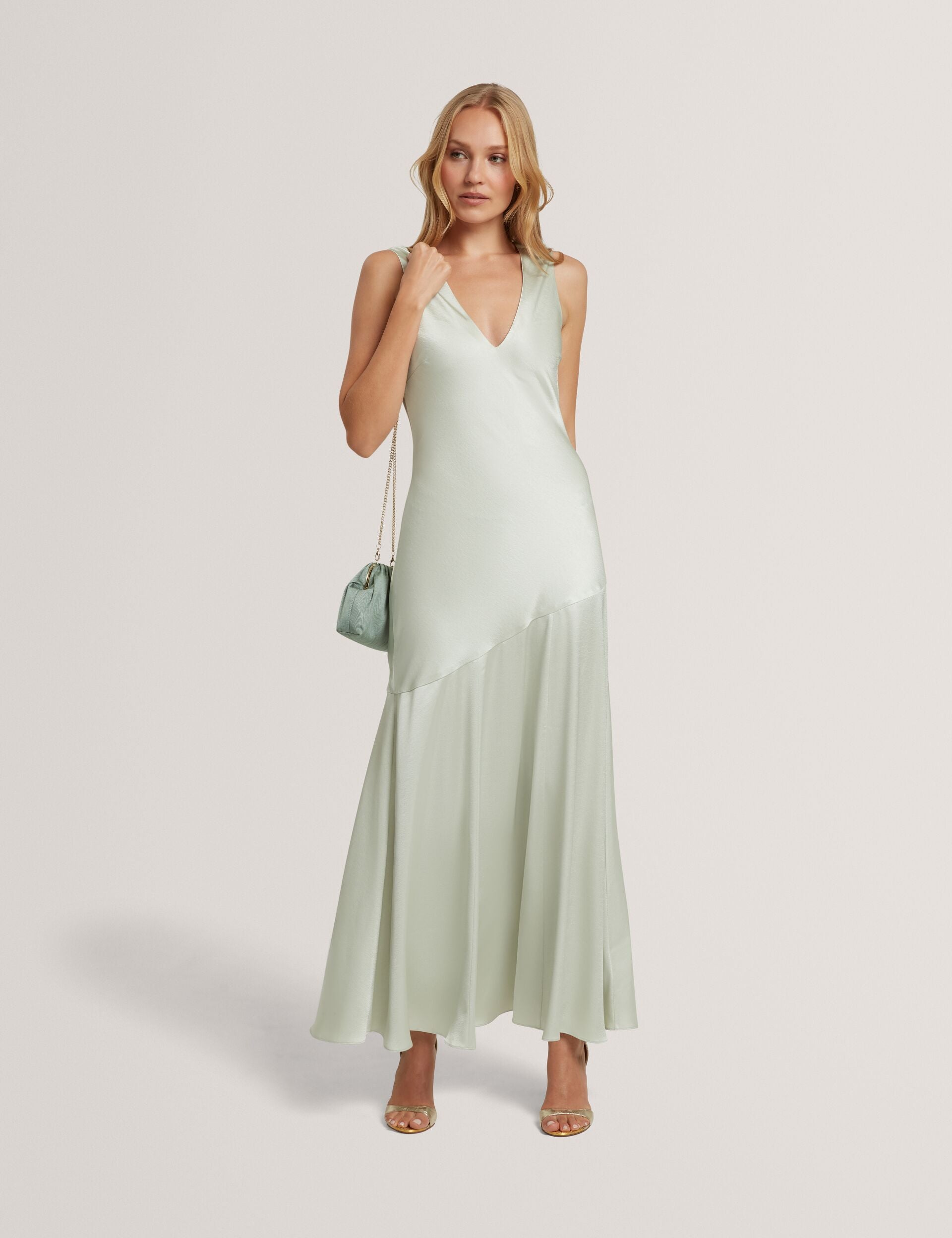 Ted Baker Sanari Satin Sleeveless Vneck Maxi Dress Women's Kicks Machine Ted Baker Sanari Satin Sleeveless Vneck Maxi Dress Women's Kicks Machine