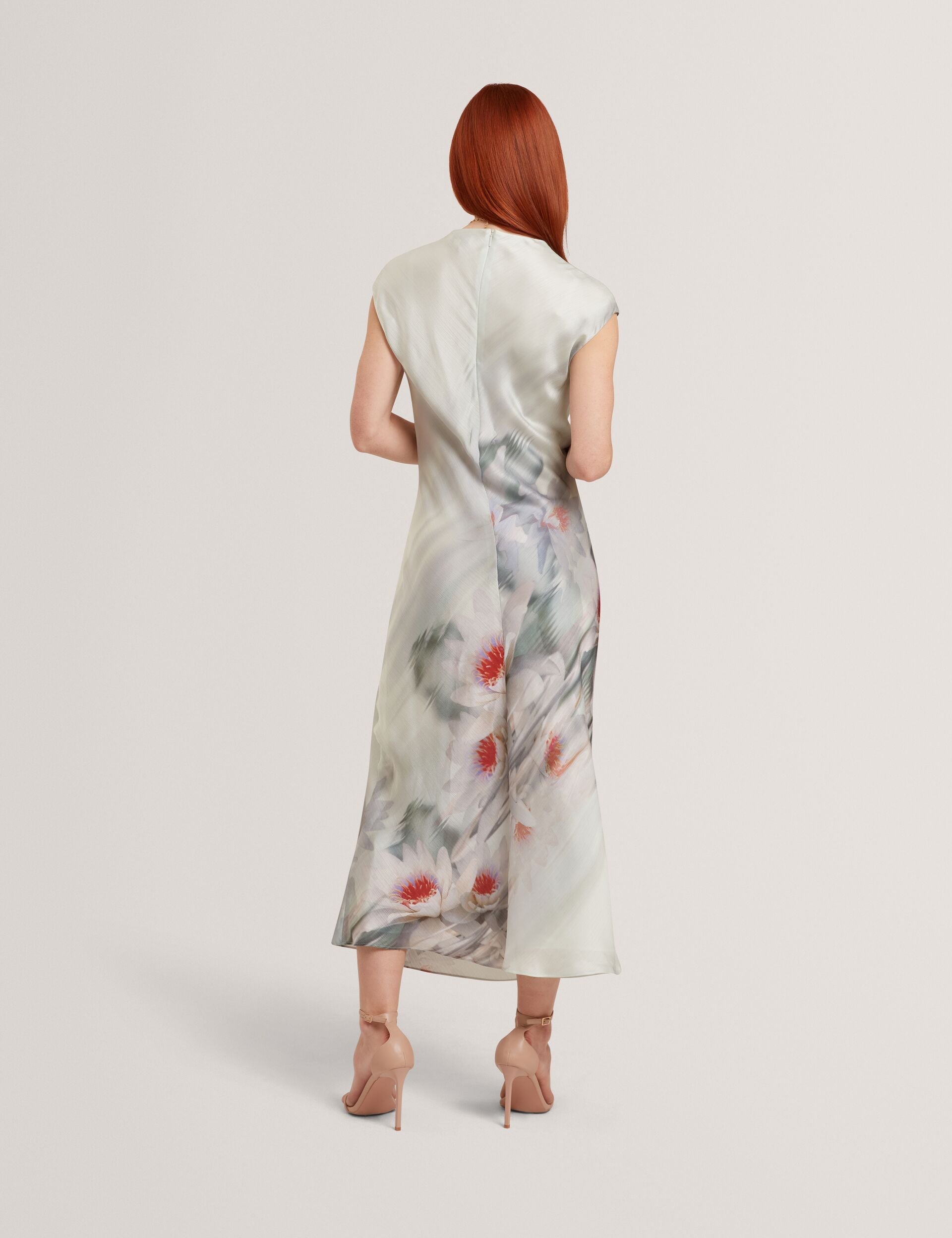 Ted Baker Shayyla Lily Print Drape Neck Midi Dress Women's