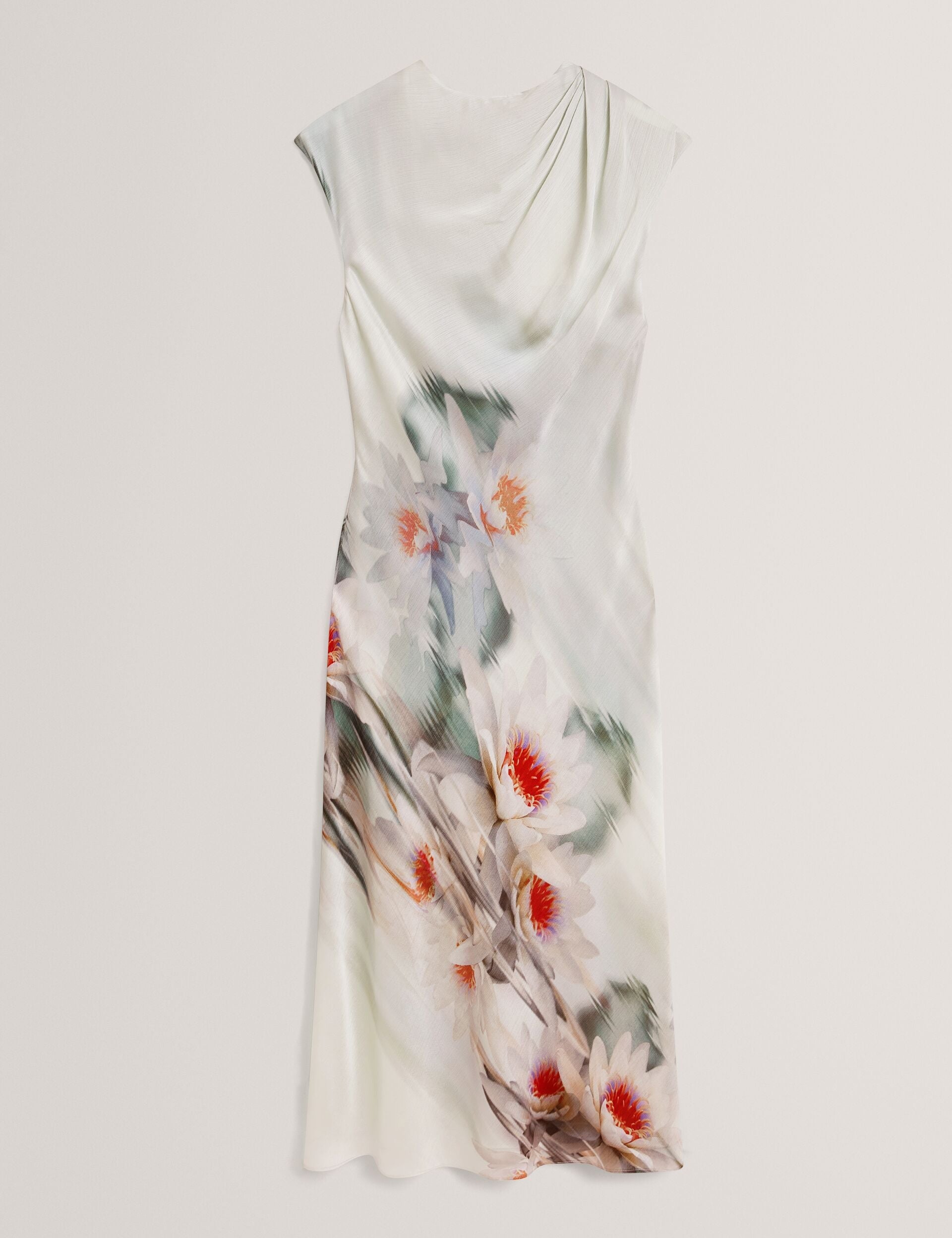 Ted Baker Shayyla Lily Print Drape Neck Midi Dress Women's