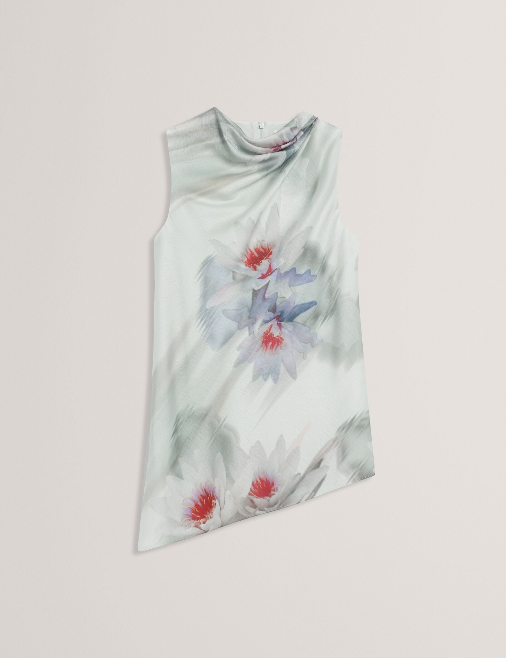 Ted Baker Keelynn Lily Print Drape Neck Sleeveless Top Women's