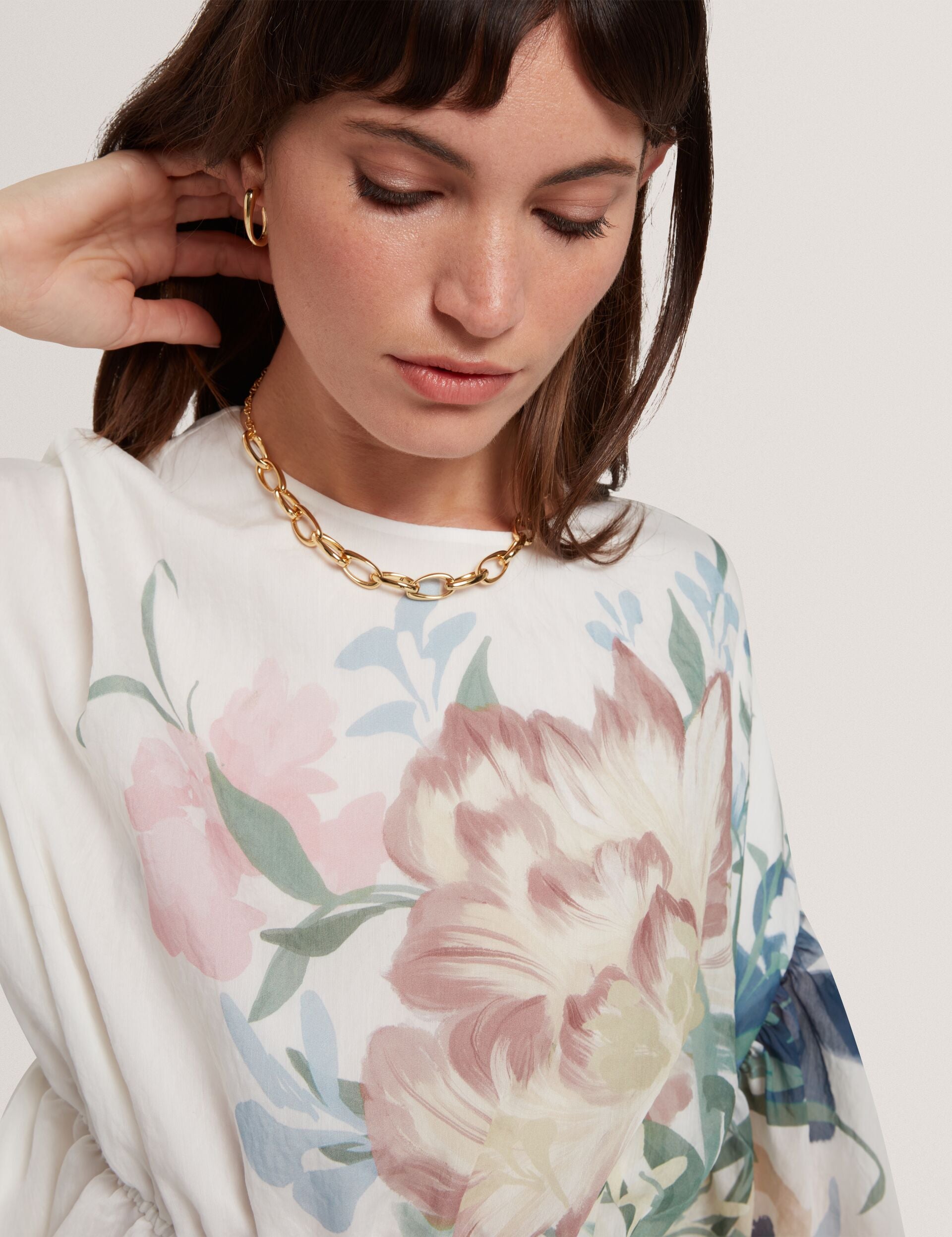 Ted Baker Ahlanza Soft Blooms Wide Sleeve Peplum Top Women's