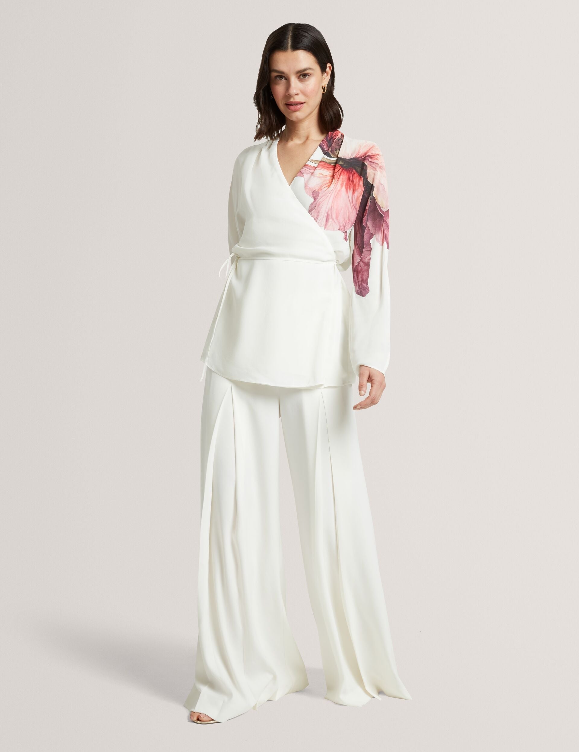 Ted Baker Joleene Print Detail Wrap Front Long Sleeve Blouse Women's