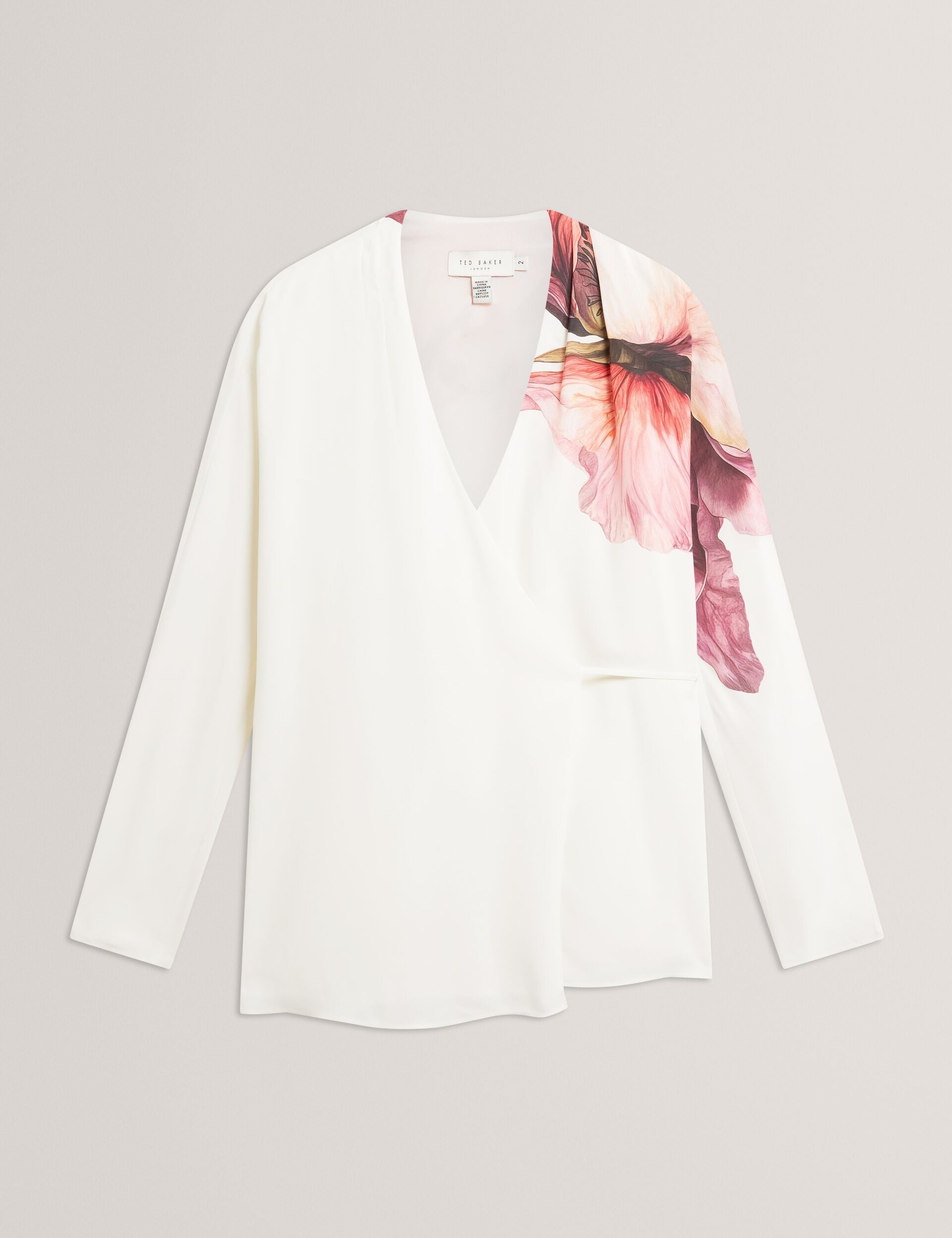 Ted Baker Joleene Print Detail Wrap Front Long Sleeve Blouse Women's