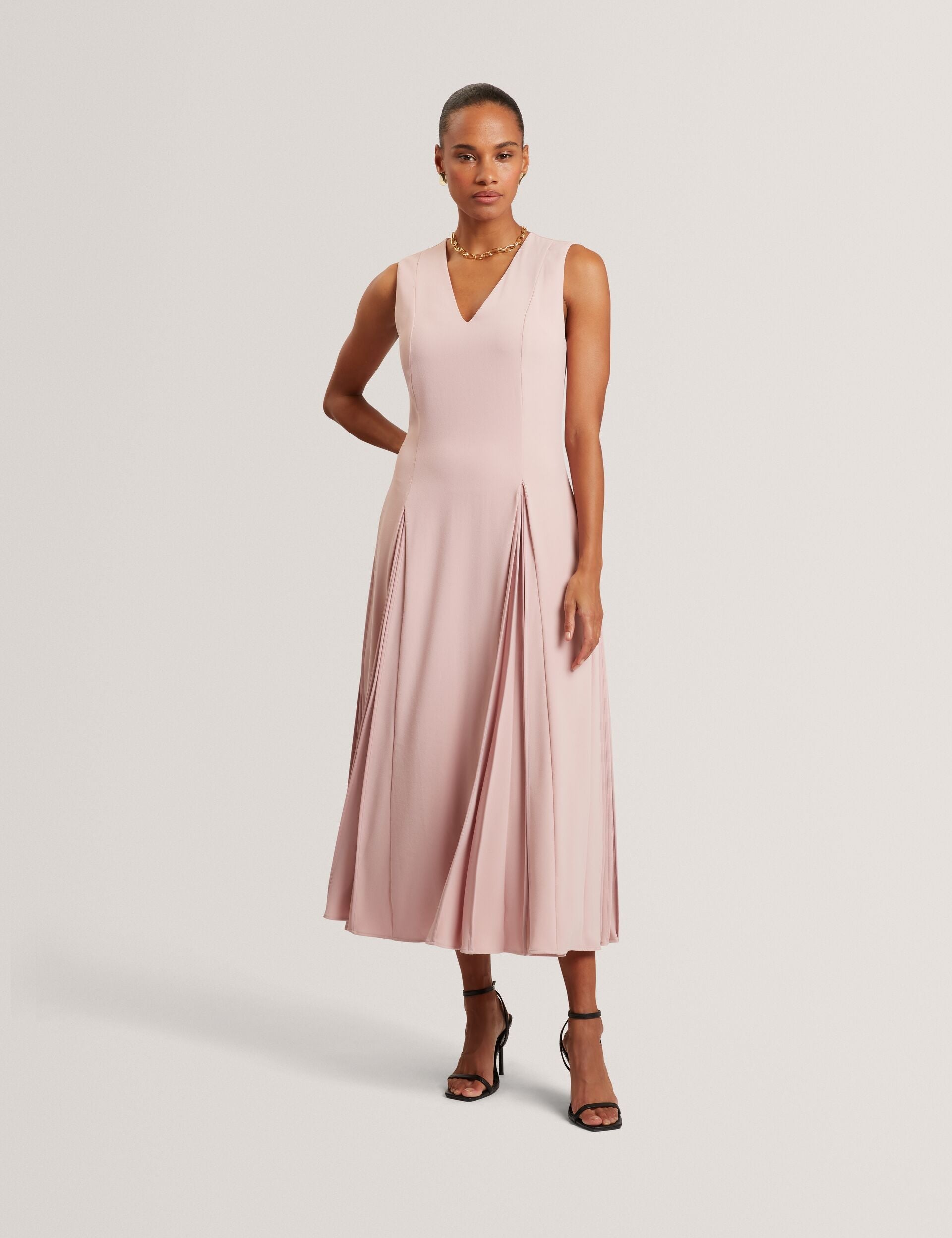 Ted Baker Carneli Sleeveless Inverted Pleat Midi Dress Women's