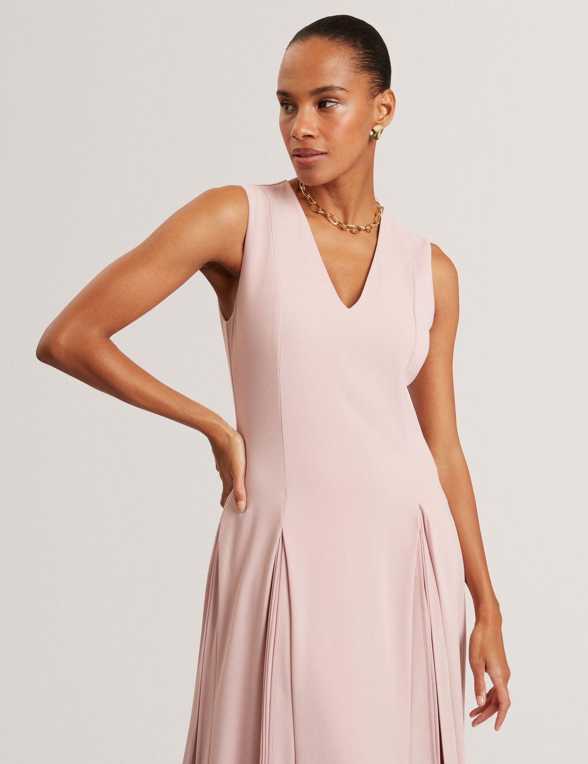 Ted Baker Carneli Sleeveless Inverted Pleat Midi Dress Women's