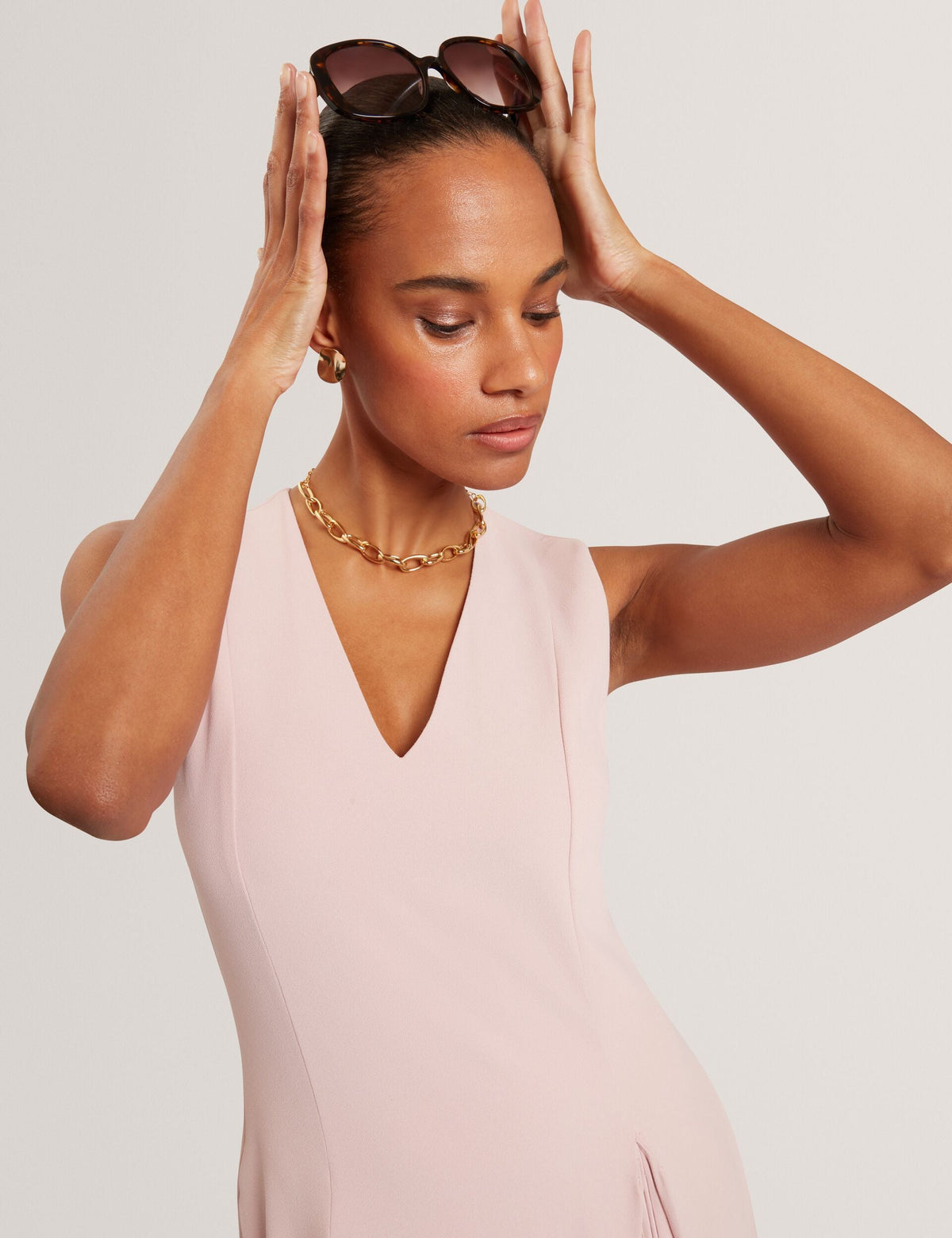 Ted Baker Carneli Sleeveless Inverted Pleat Midi Dress Women's