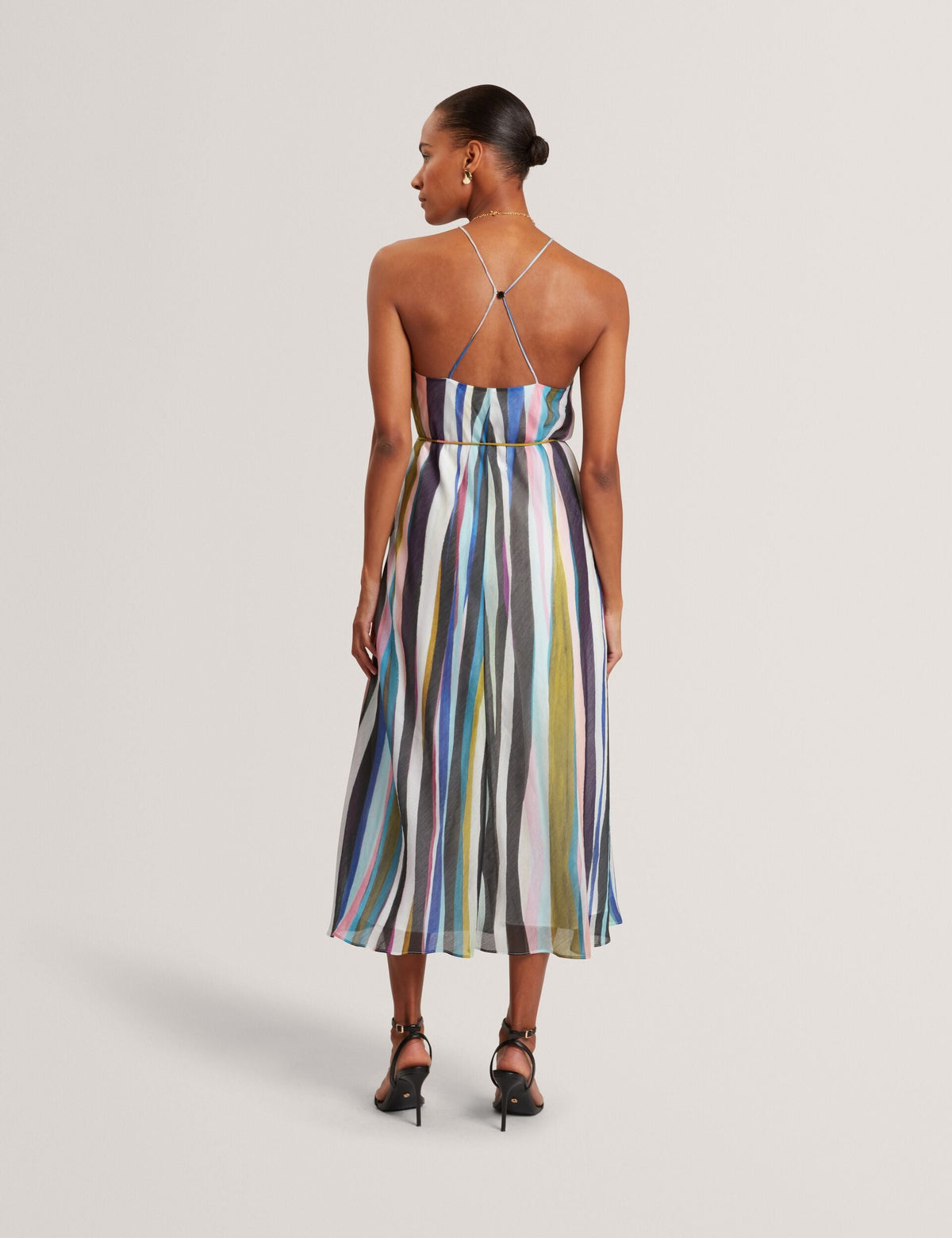 Ted Baker Azurra Wavy Stripe Halterneck Midi Dress Women's