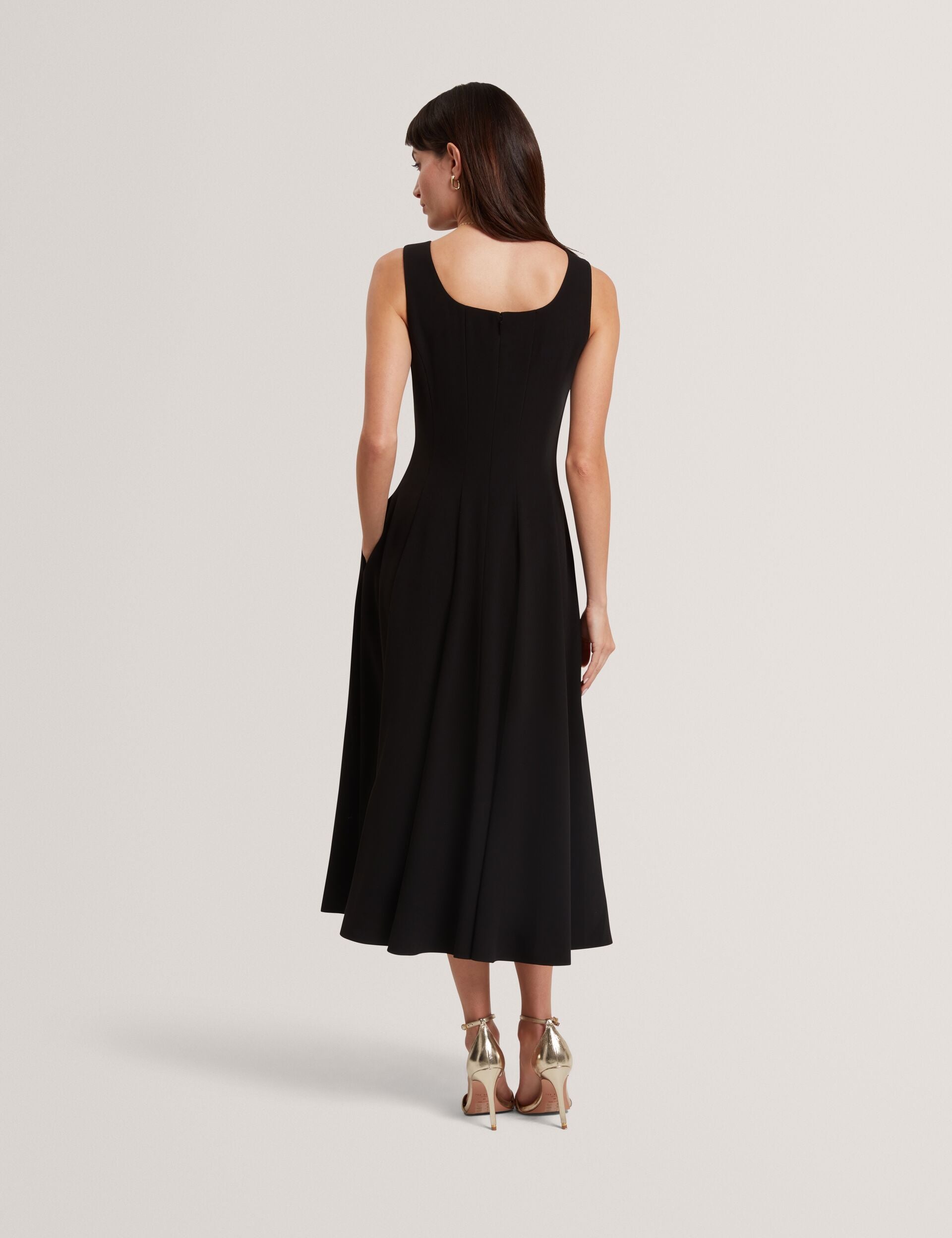 Ted Baker Arlott Panelled Scoop Neck Sleeveless Midi Dress Women's