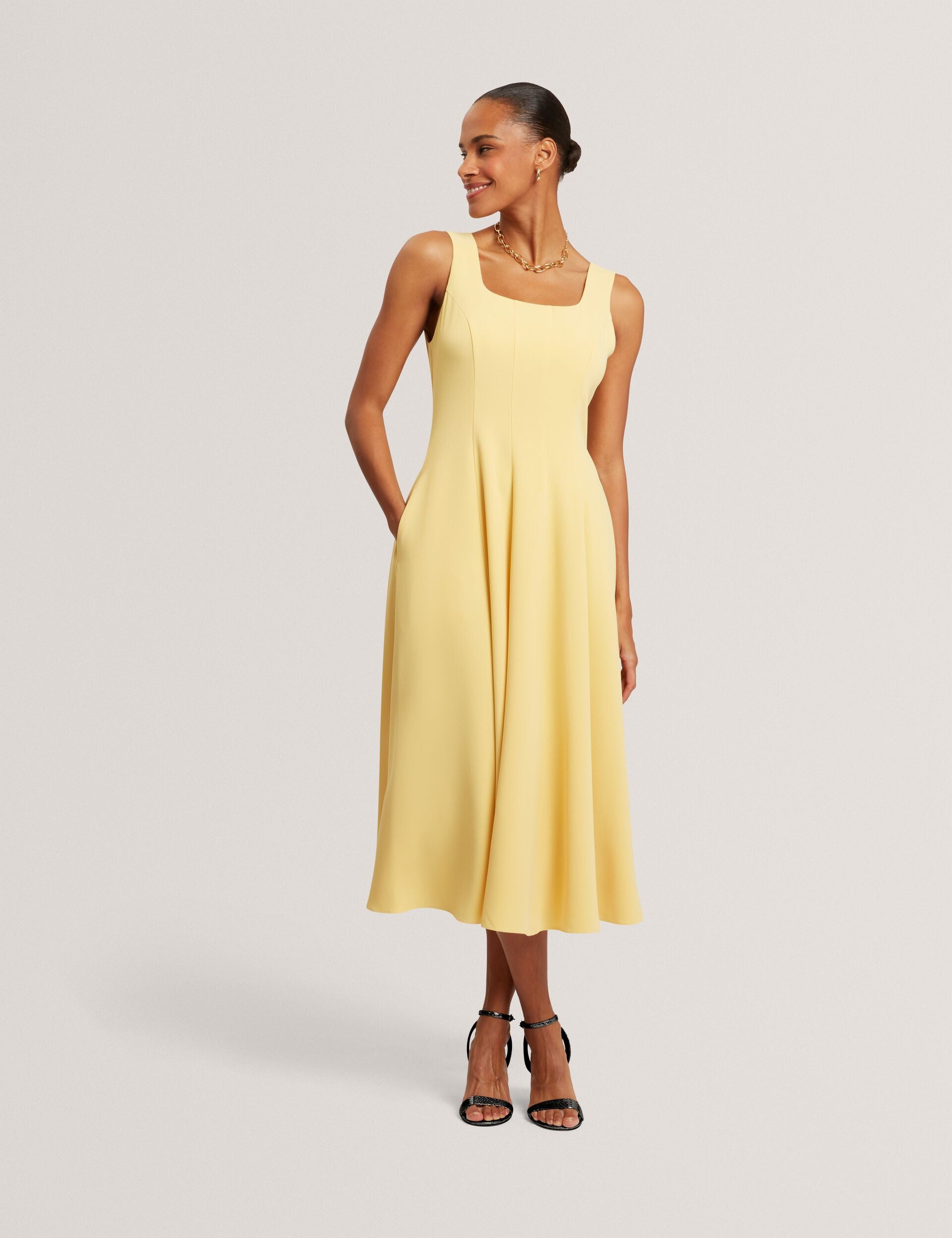 Ted Baker Arlott Panelled Scoop Neck Sleeveless Midi Dress Women's