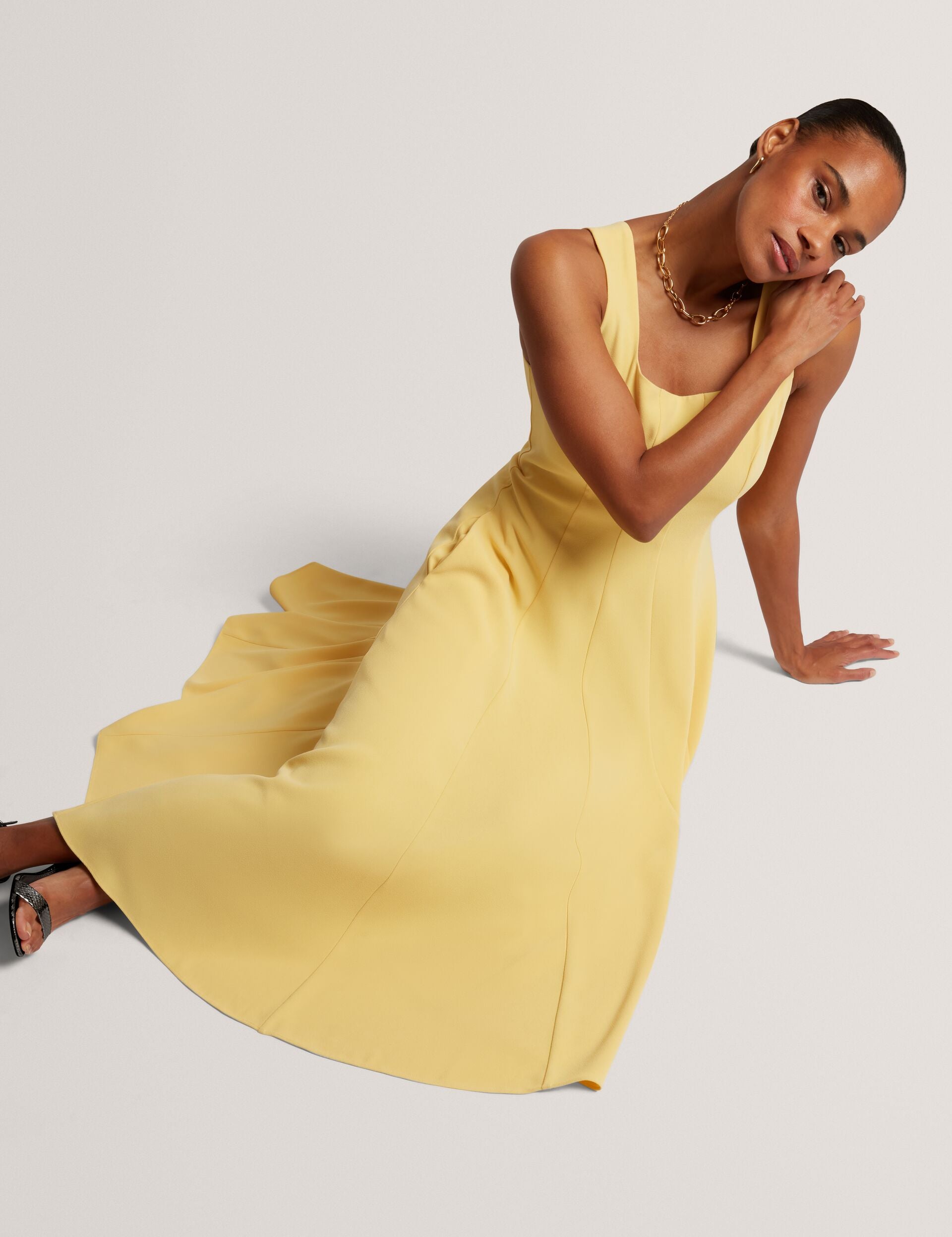 Ted Baker Arlott Panelled Scoop Neck Sleeveless Midi Dress Women's